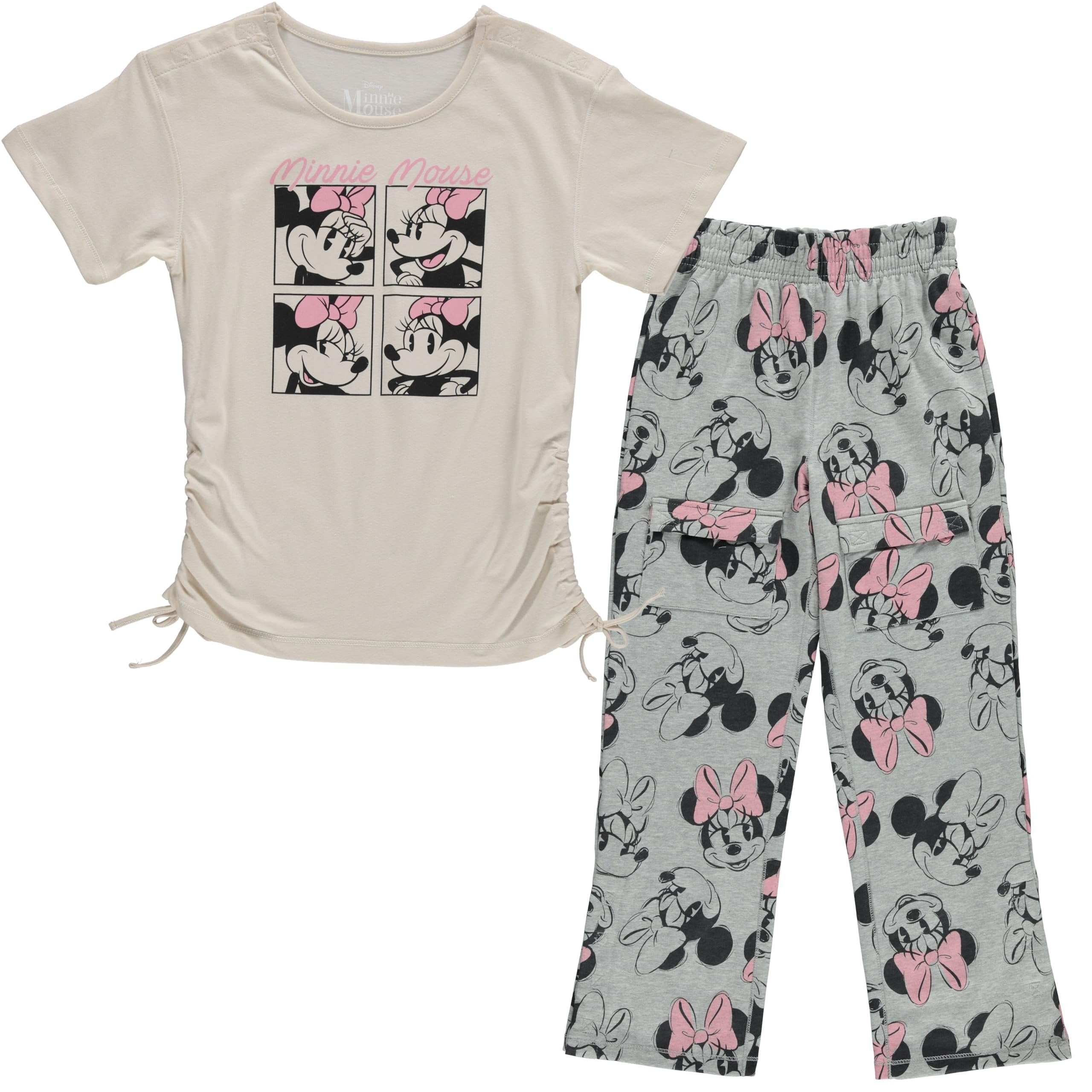 Disney Girls Minnie Mouse Adaptive T-Shirt & Jogger Set, Minnie Mouse Clothing Little and Big Girls Sizes