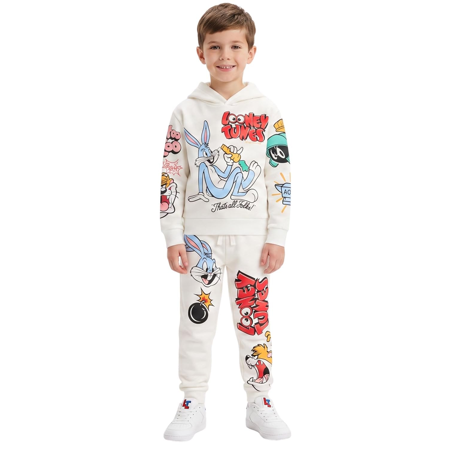 LOONEY TUNES Boys Hoodie and Jogger Pants 2-Piece Outfit Set- Boys Sizes 4-16