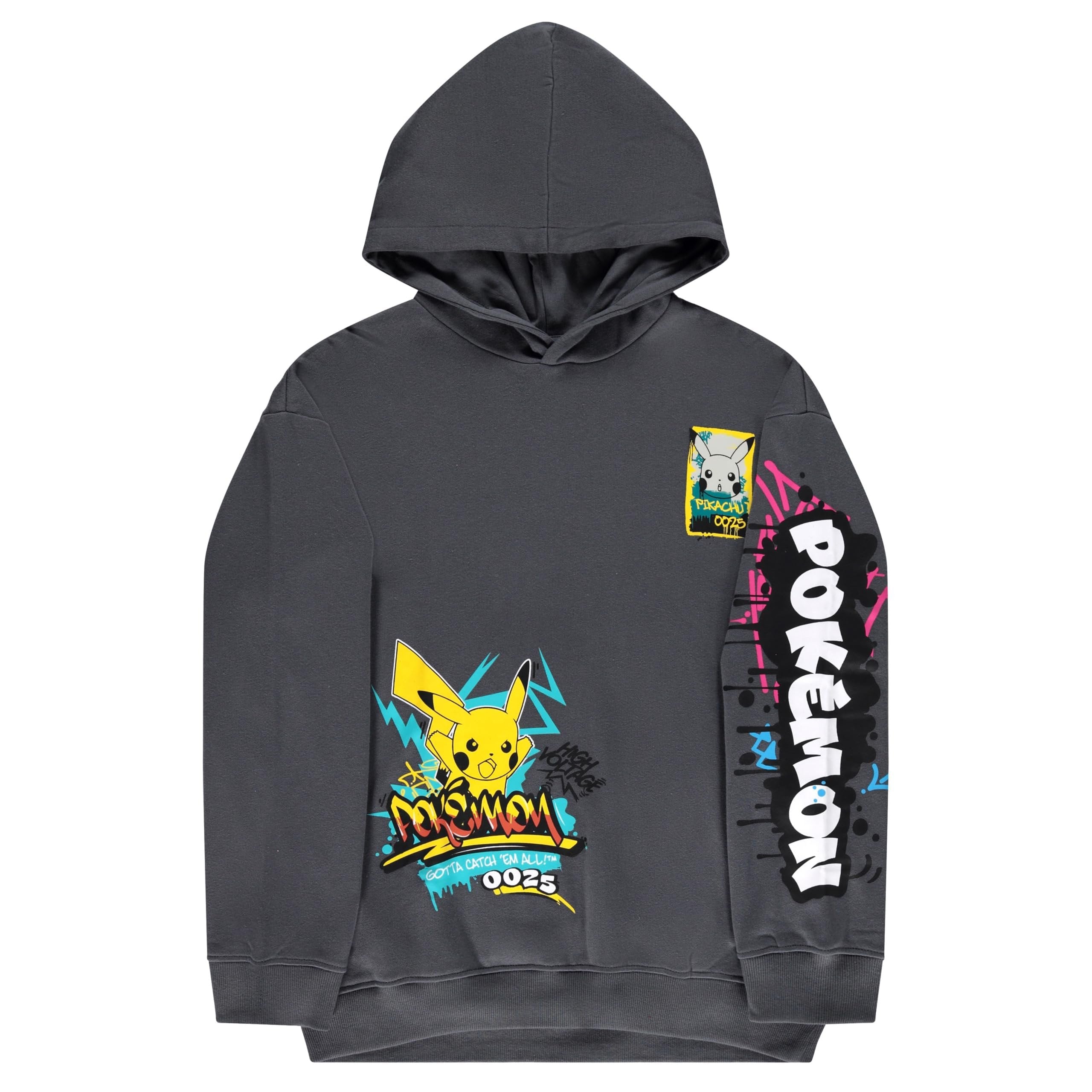 Mad Engine Pokémon Pikachu Boys’ Hoodie and Jogger Set – Graffiti Graphic 2-Piece Outfit, Sizes XS–XL