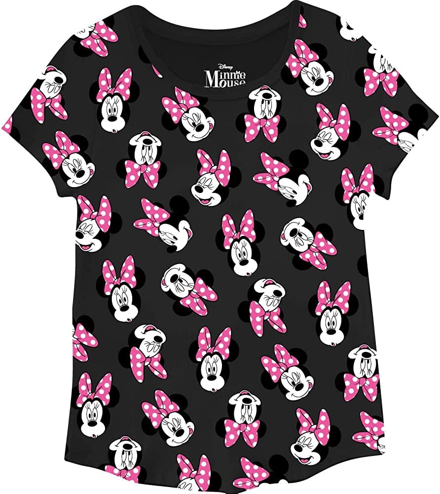 Disney's Minnie Mouse Girls T-Shirt - 2 Pack Girl's Sizes 4-16 - Minnie Mouse Short Sleeve Graphic Tee