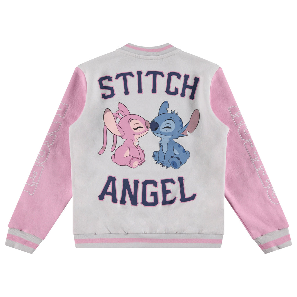 Disney Lilo,Stitch and Angel Varsity Bomber Jacket - Little and Big Girl Sizes 4-16