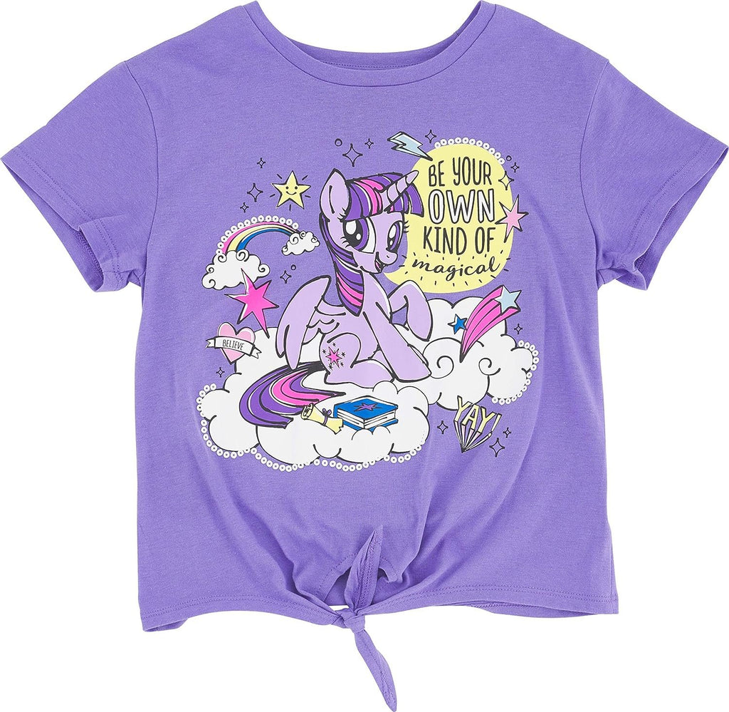 My Little Pony Short Sleeve Front Tie T-Shirt and Tulle Printed Skirt