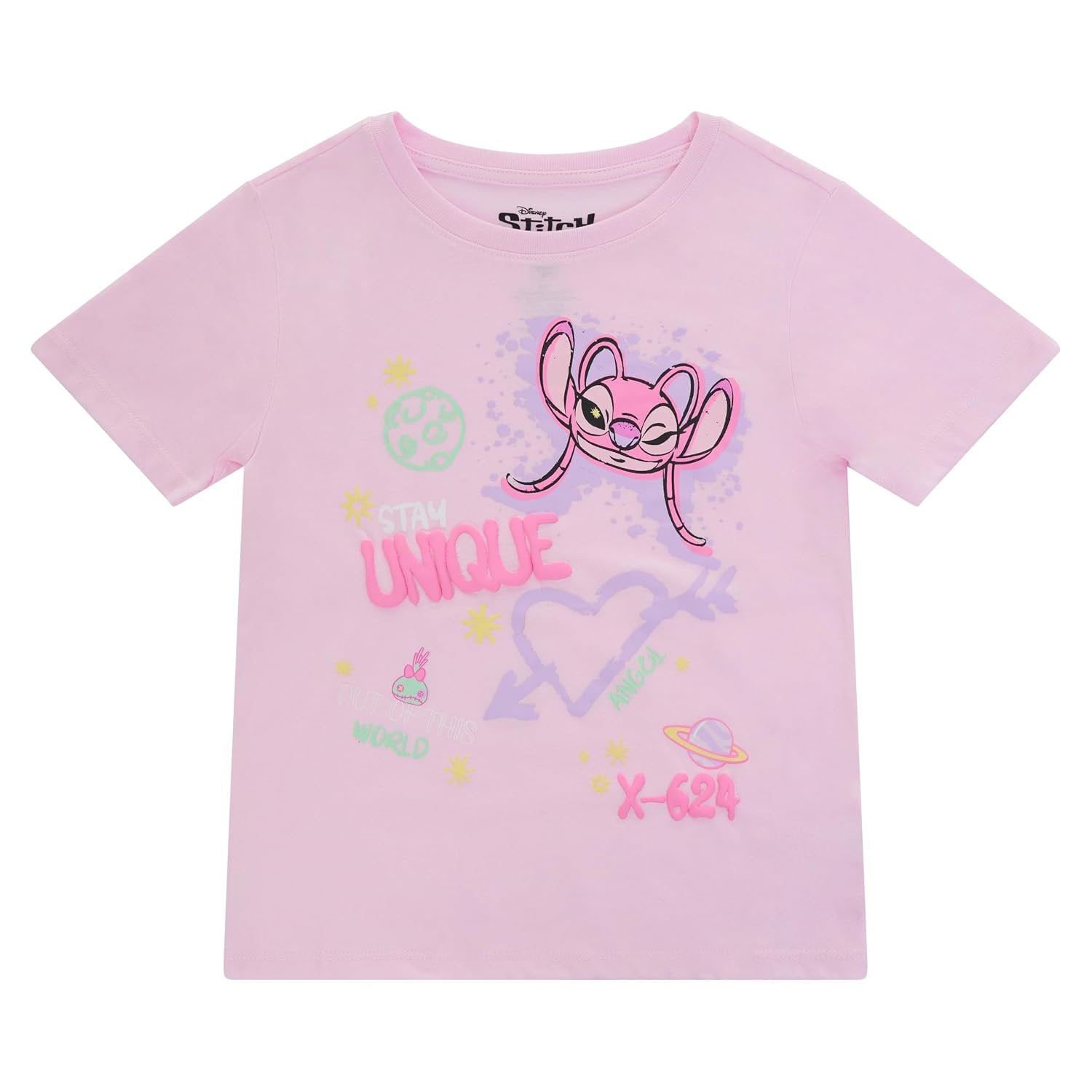 Disney Lilo & Stitch Girls 2 Piece Outfit Set – Graphic T-Shirt with Jogger or Wide Leg Pants - Sizes 4-16
