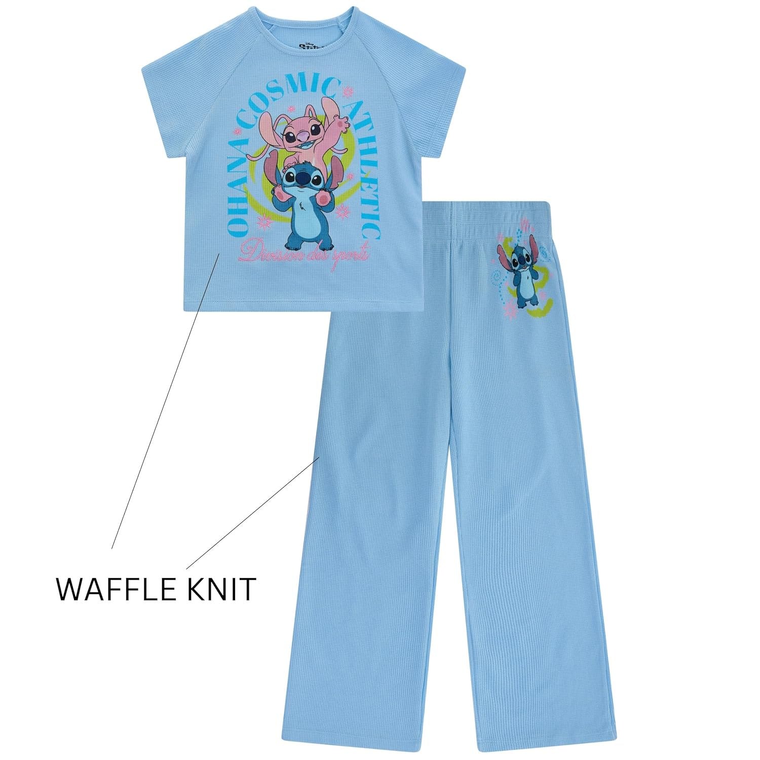 Disney Lilo & Stitch Girls 2 Piece Outfit Set – Graphic T-Shirt with Jogger or Wide Leg Pants - Sizes 4-16