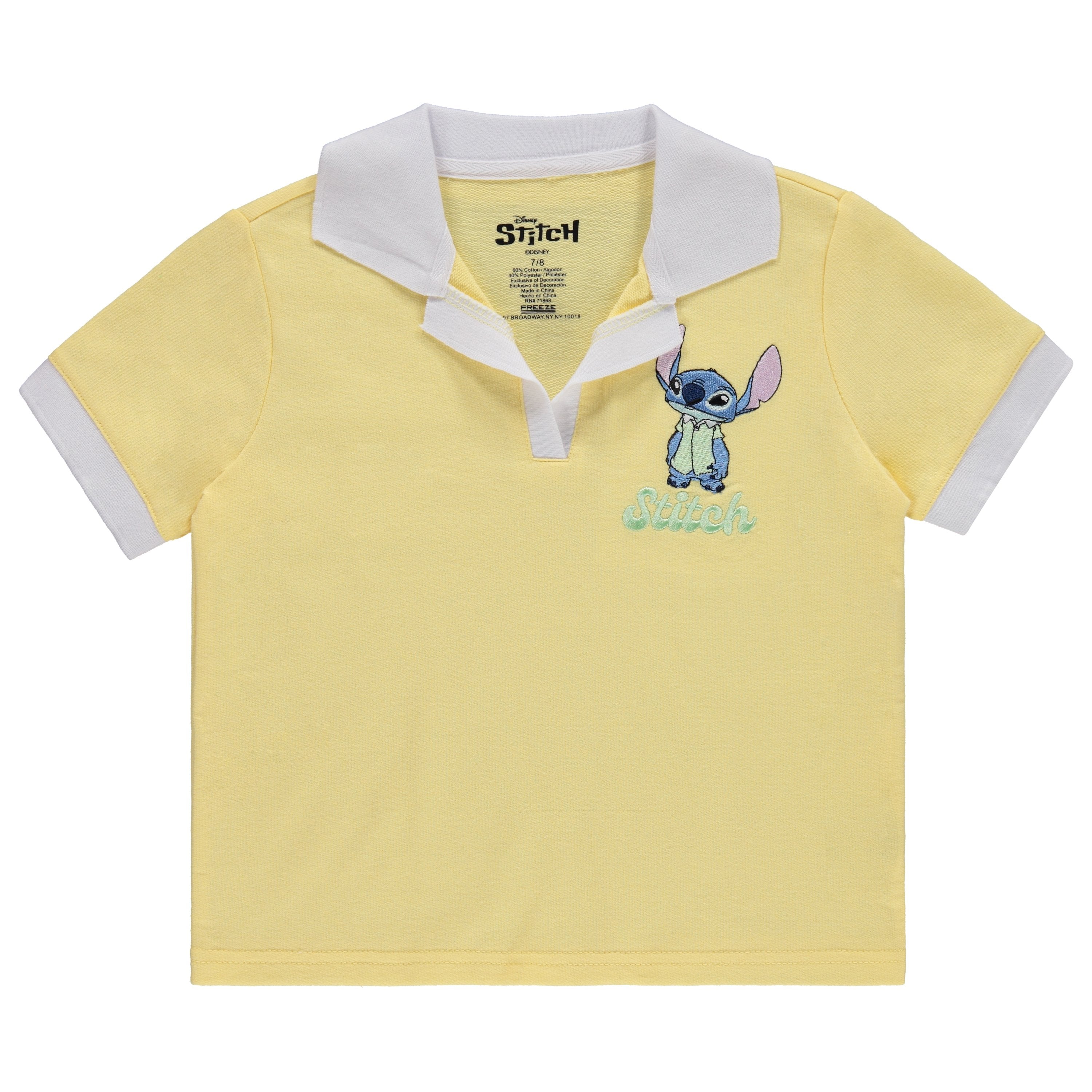 Disney Girls Lilo and Stitch Embroidered Terry Polo Shirt and Skort - Little and Big Girls Sizes 4-16