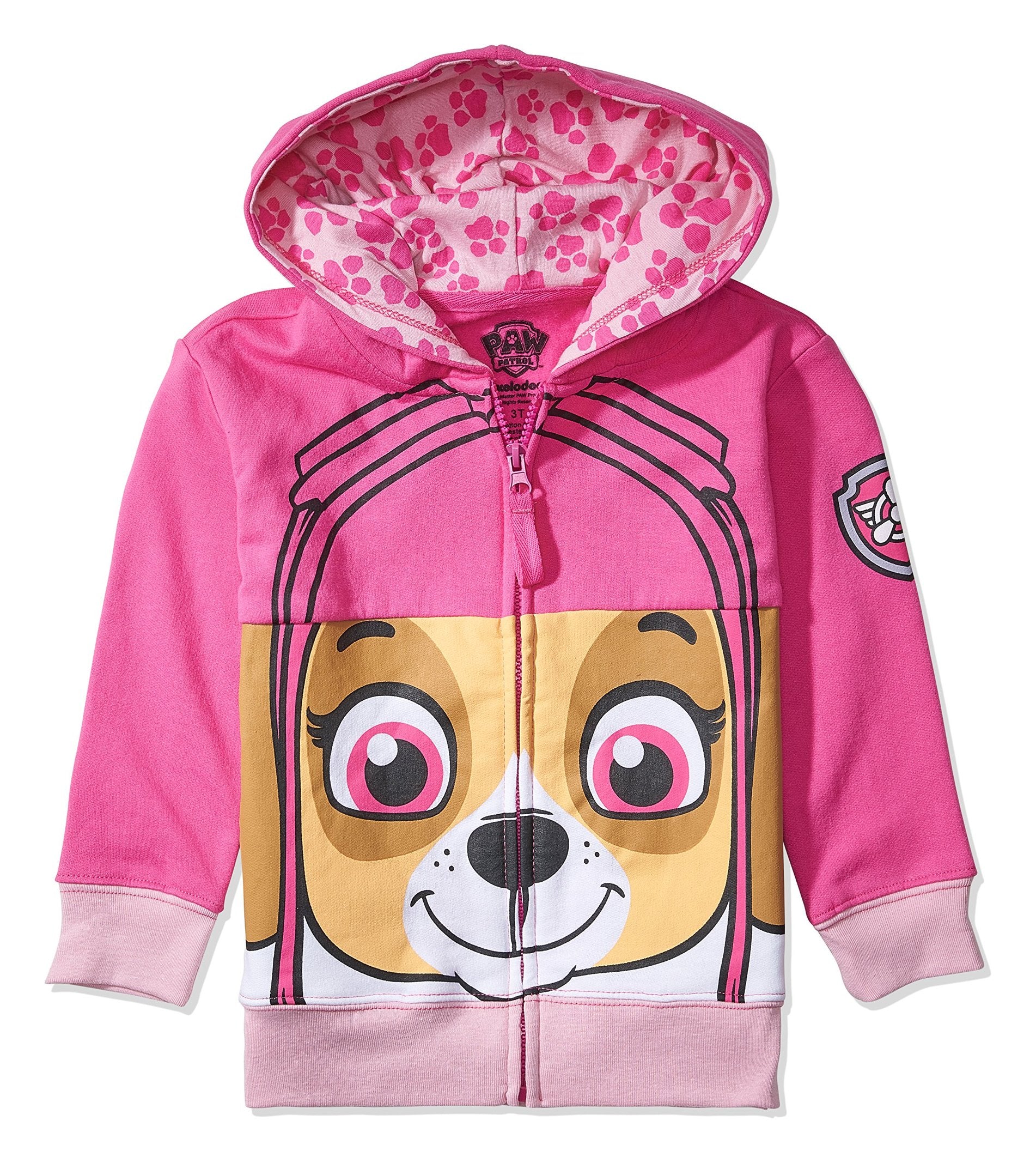 Nickelodeon Paw Patrol Character Big Face Zip-up Hoodies - Skye, Everest - Toddlers