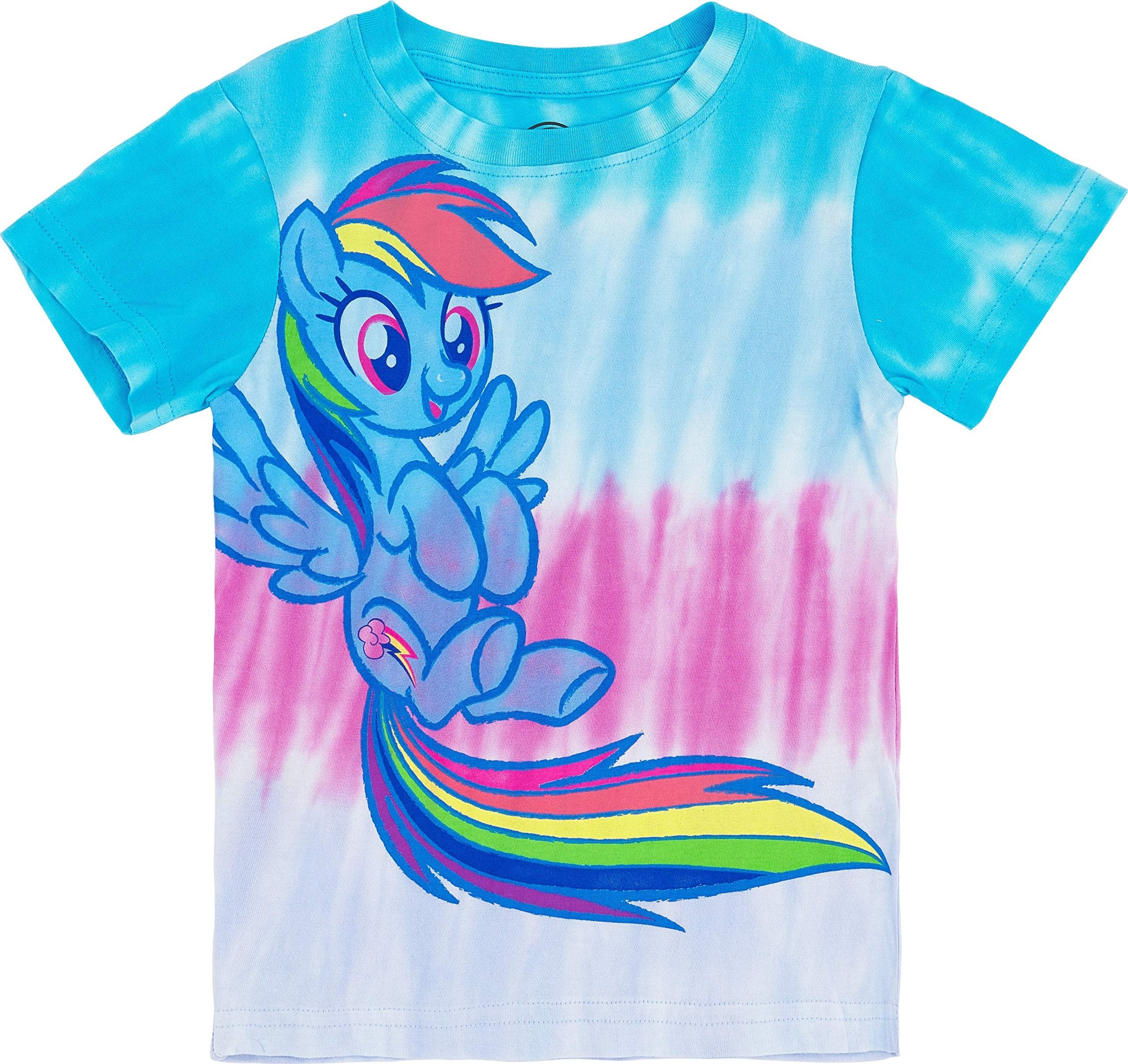 My Little Pony Girls Tie Dye Graphic T-Shirt - Rainbow Dash, Pinkie Pie, Twilight Sparkle, Apple Jack, Sizes 4-6X