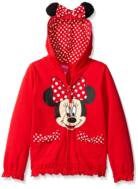 Disney Girls' Minnie Polka-Dot Bow Hoodie