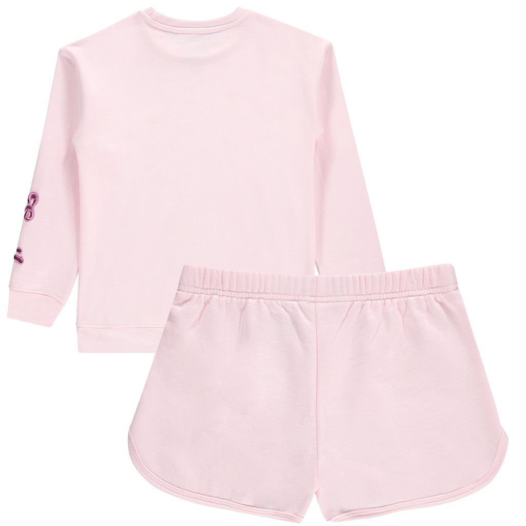 DISNEY Girls Minnie Mouse Crewneck Sweatshirt and Shorts Clothing Set- Little and Big Girl Sizes 4-16