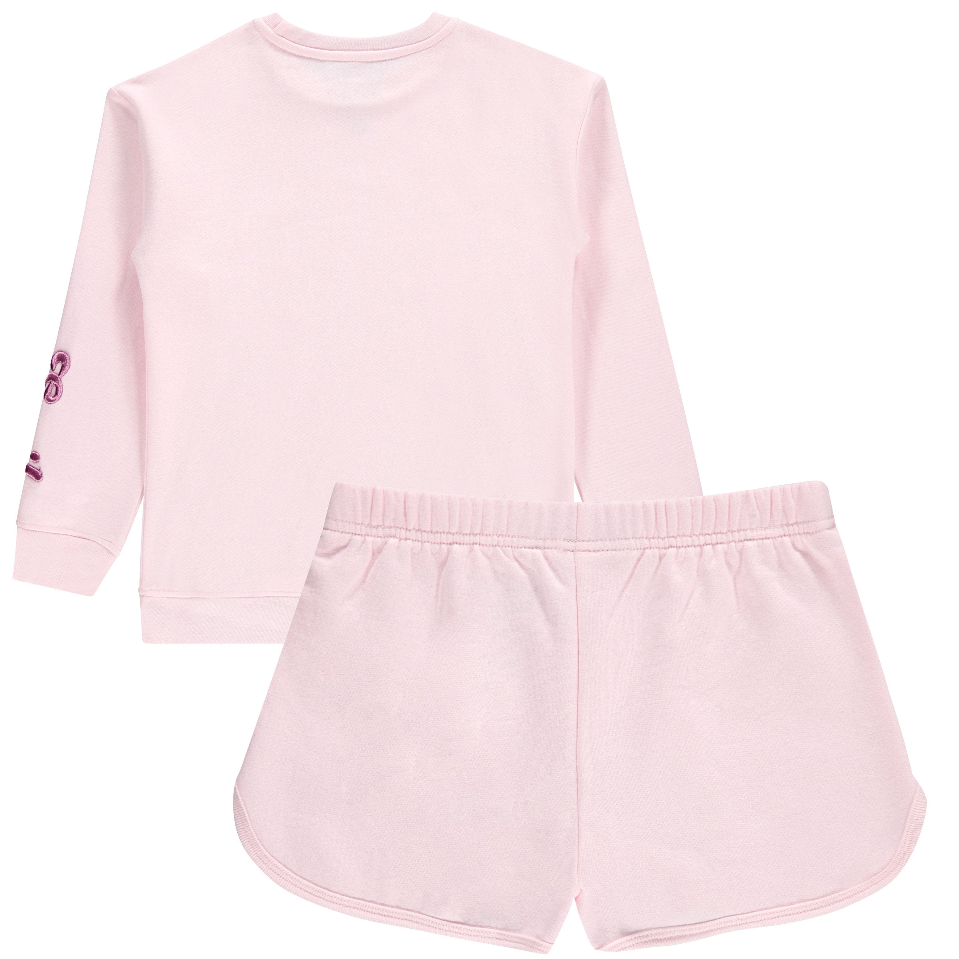 DISNEY Girls Minnie Mouse Crewneck Sweatshirt and Shorts Clothing Set- Little and Big Girl Sizes 4-16