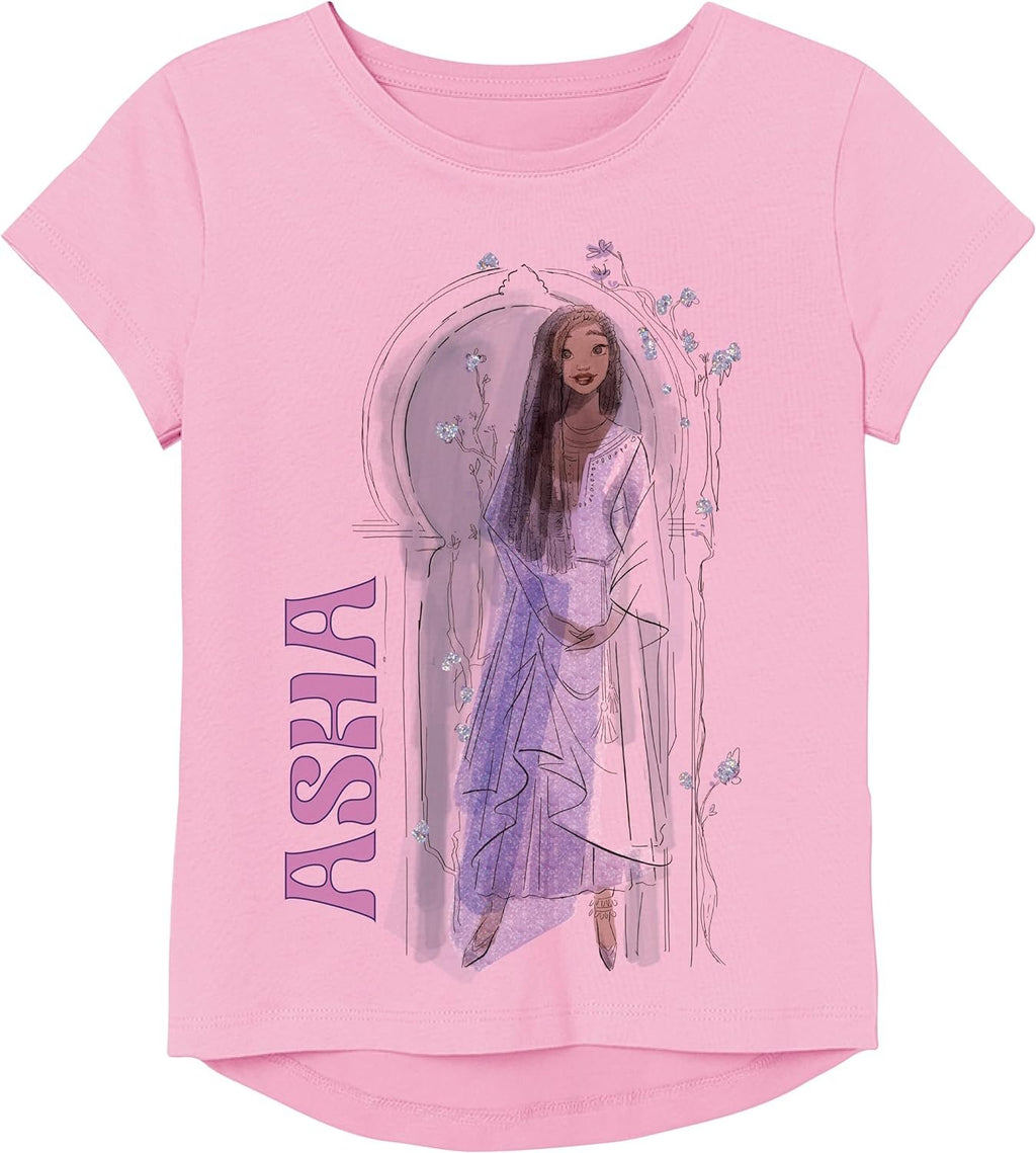 Disney Girls Wish Movie Asha Star & Valentino Short Sleeve T-Shirt - Sizes 2-16