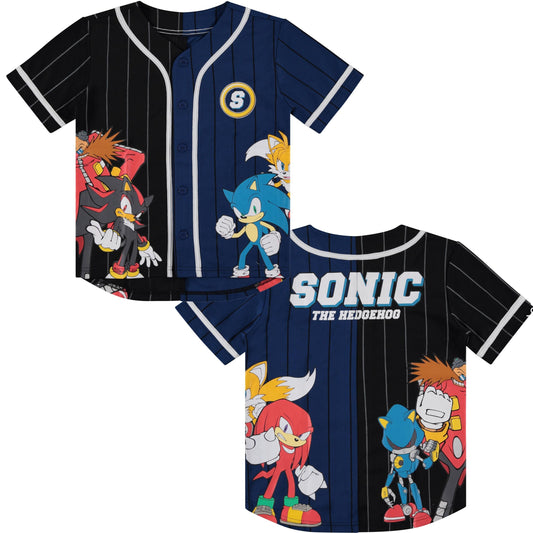 Boys Sonic The Hedgehog Baseball Jersey T-Shirt - Little and Big Boys Sizes 4-20