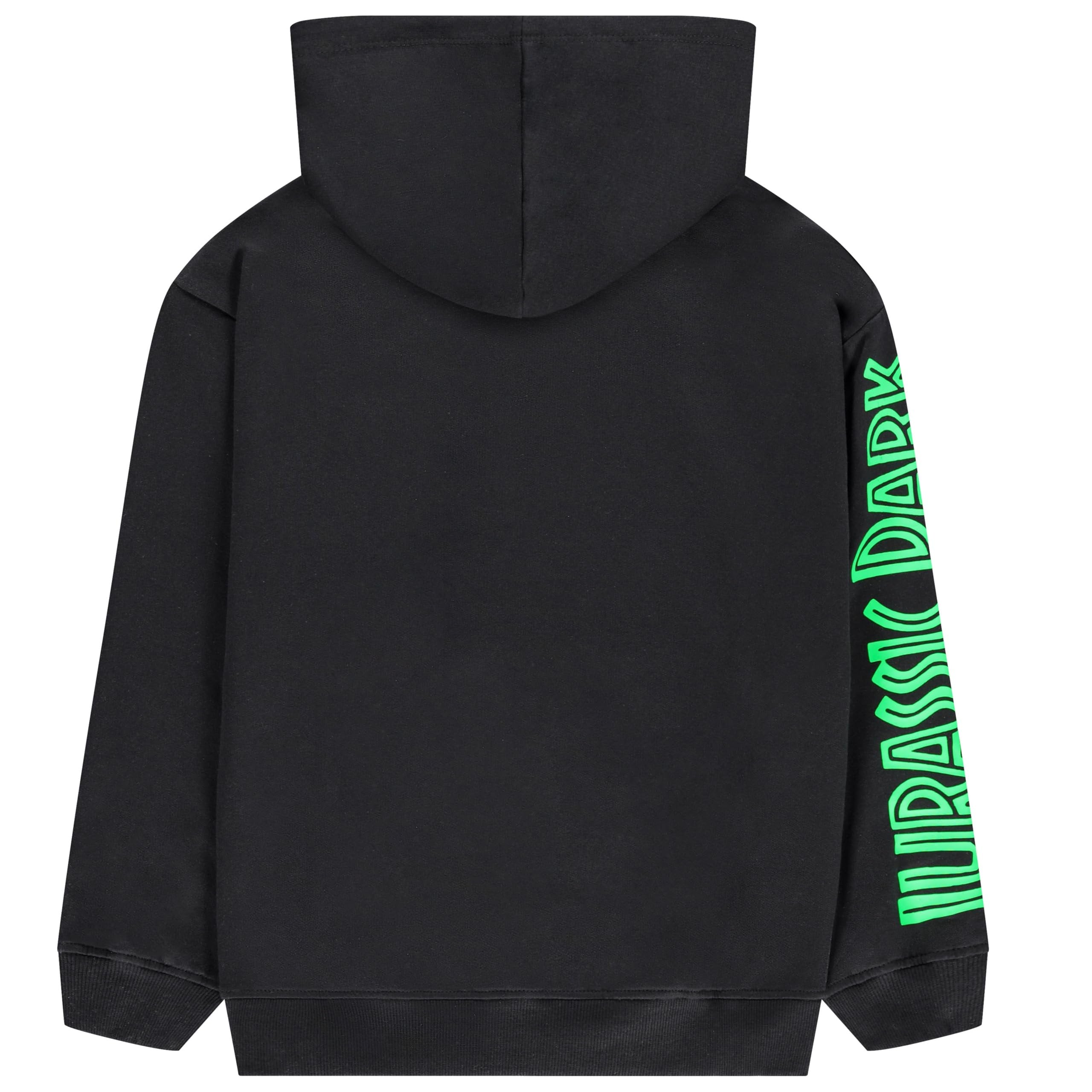 Jurassic World Boys Pullover Hoodie, Dinosaur Graphic Fleece Sweatshirt, Black, Sizes 4–20