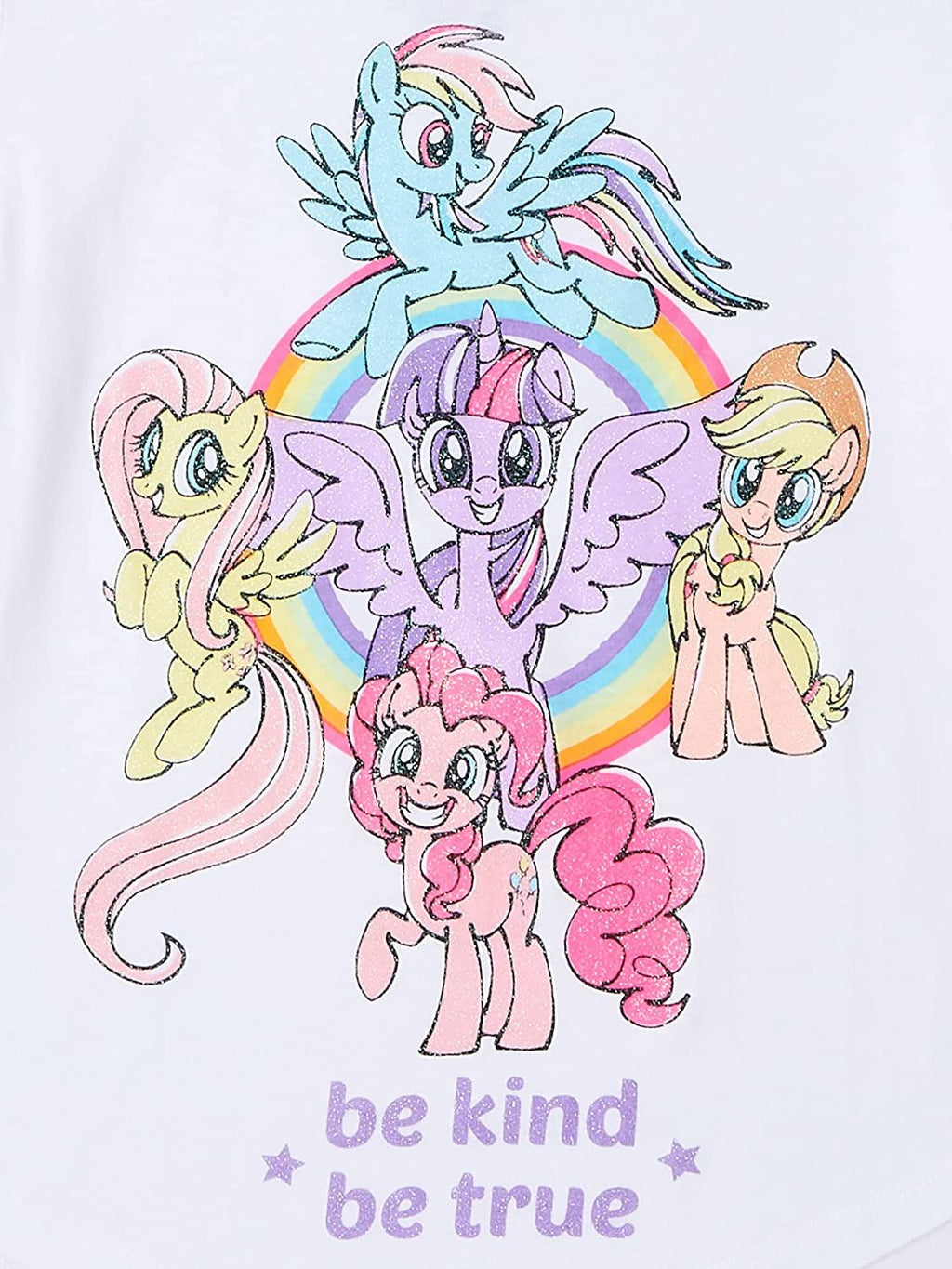 My Little Pony Girls Glitter Graphic T-Shirts, 2-Pack, Sizes 4-18