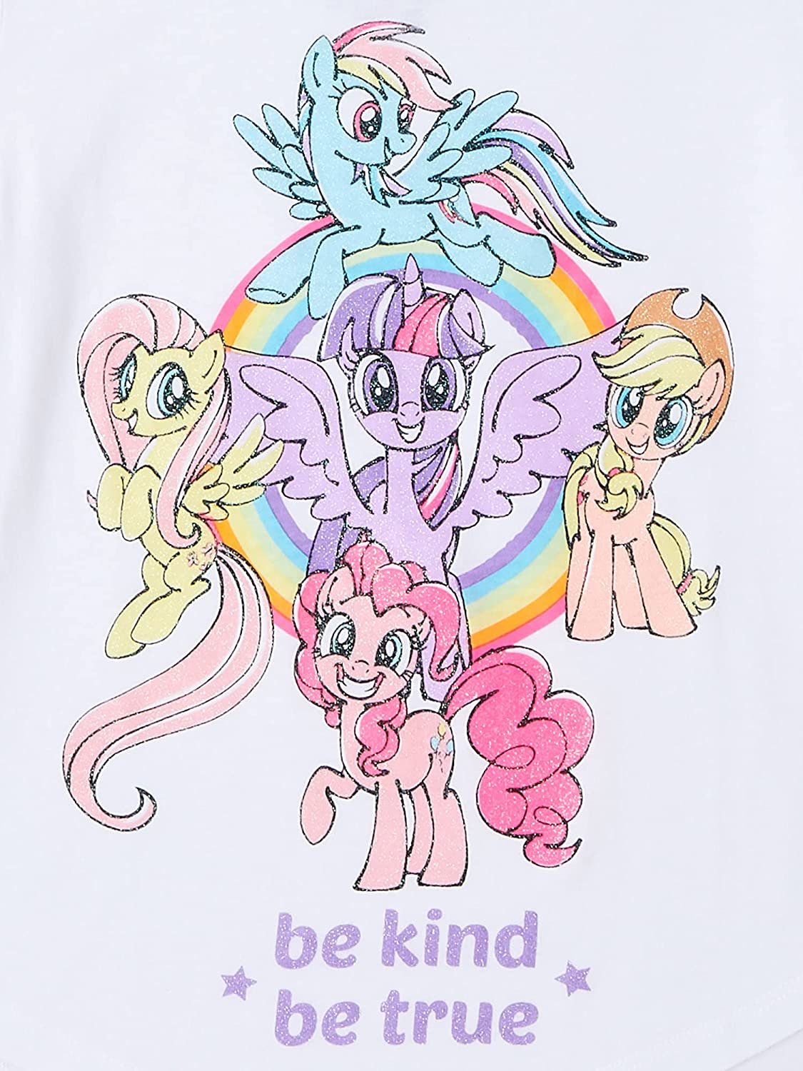 My Little Pony Girls Glitter Graphic T-Shirts, 2-Pack, Sizes 4-18