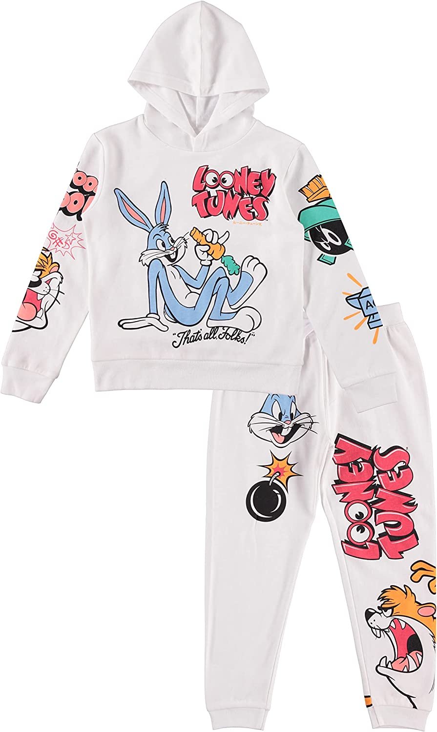 LOONEY TUNES Boys Hoodie and Jogger Pants 2-Piece Outfit Set- Boys Sizes 4-16