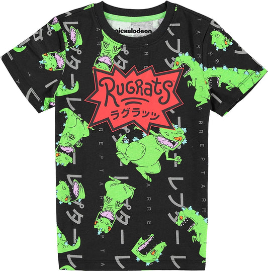 rugrats Nickelodeon Boys Reptar Short Sleeve T-Shirt - Reptar All Over Print T-Shirt