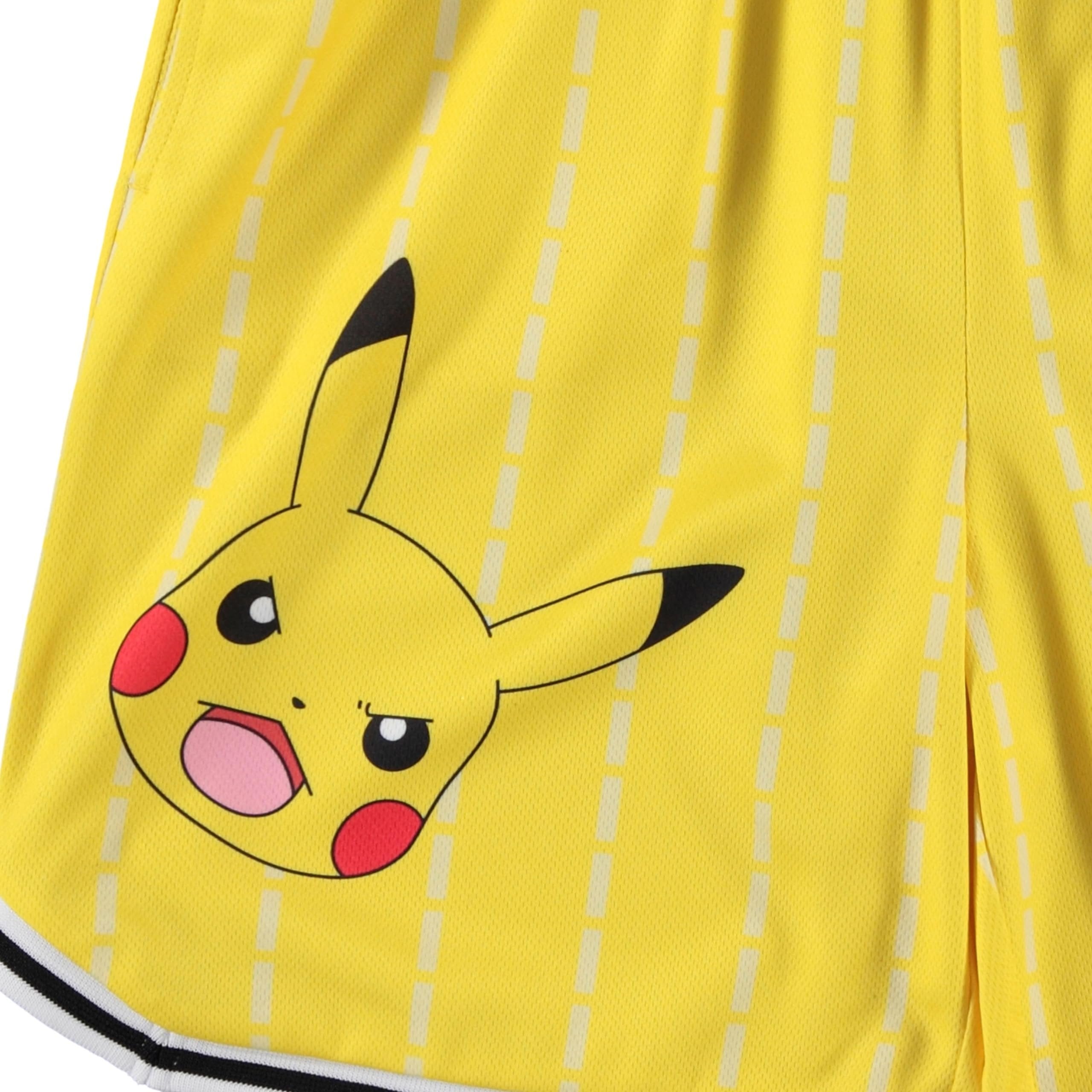 Pokemon Boys Basketball Jersey Set Pikachu Outfit Mesh Tank Top and Shorts Kids Athletic Set Sizes XS-XL