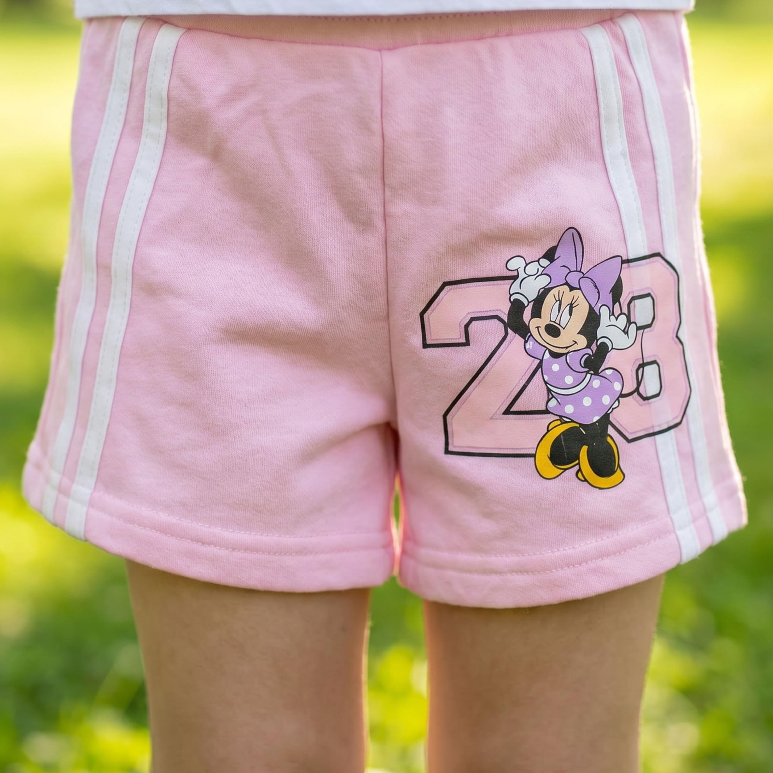 Disney Minnie Mouse Girls Soccer Jersey & Shorts Set, Pink 2-Piece Outfit, Toddler & Little Girls Sizes 2T-6X