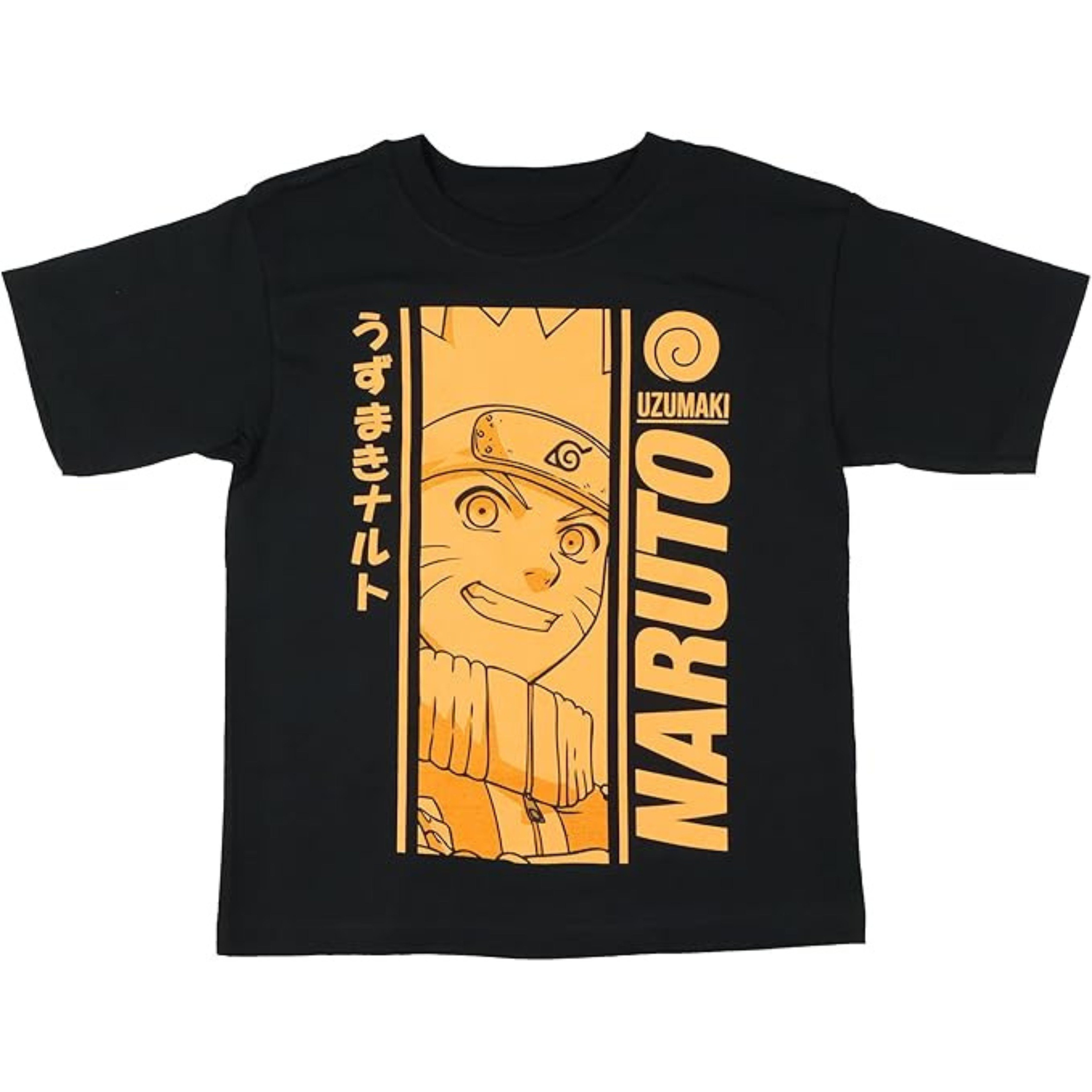 Naruto Uzumaki Shirt Boy's Orange Monochrome Short Sleeve Graphic Top