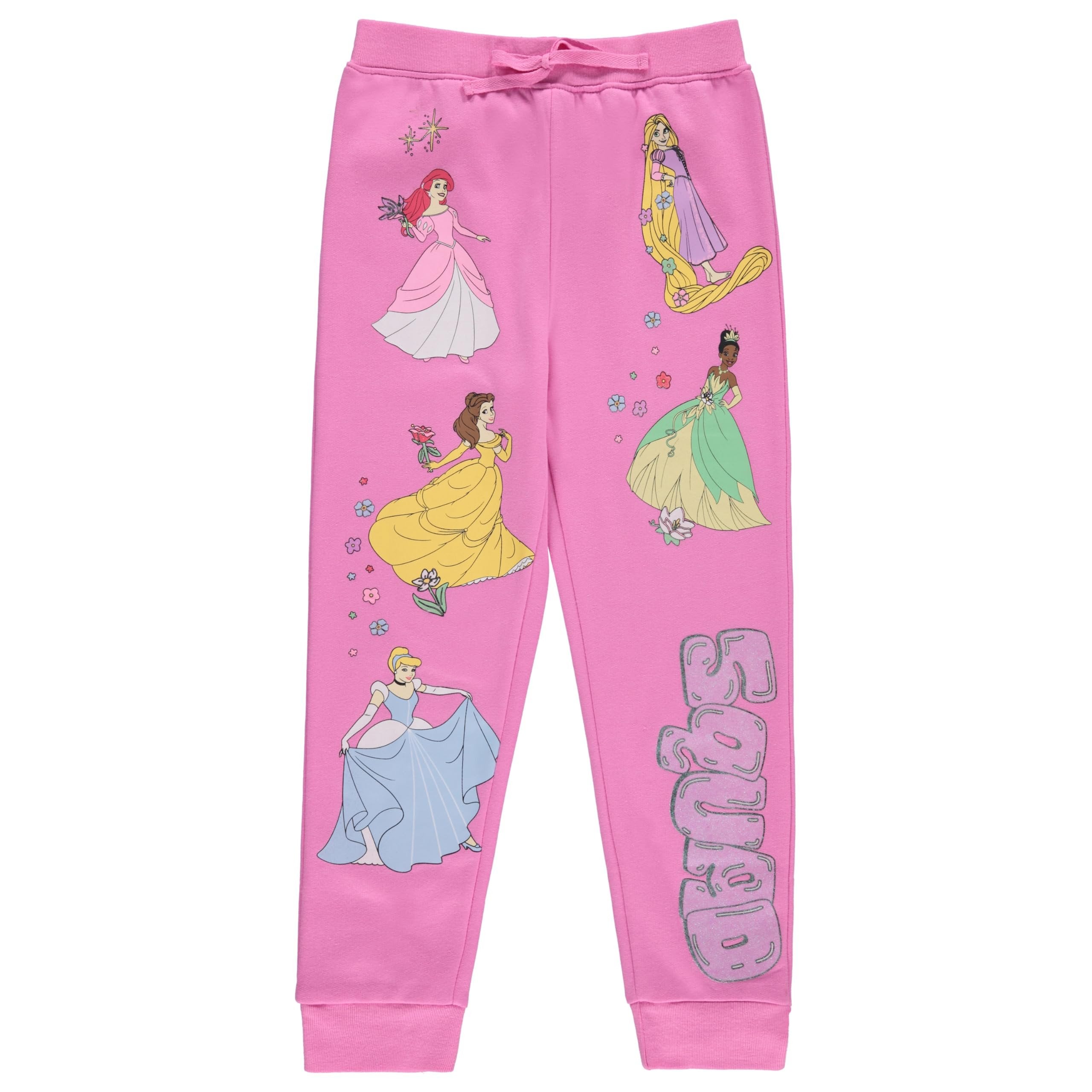 Disney Girls Lilo and Stitch Jogger Sweatpants with Minnie Mouse & Disney Princesses, Little and Big Girls Sizes 4-16