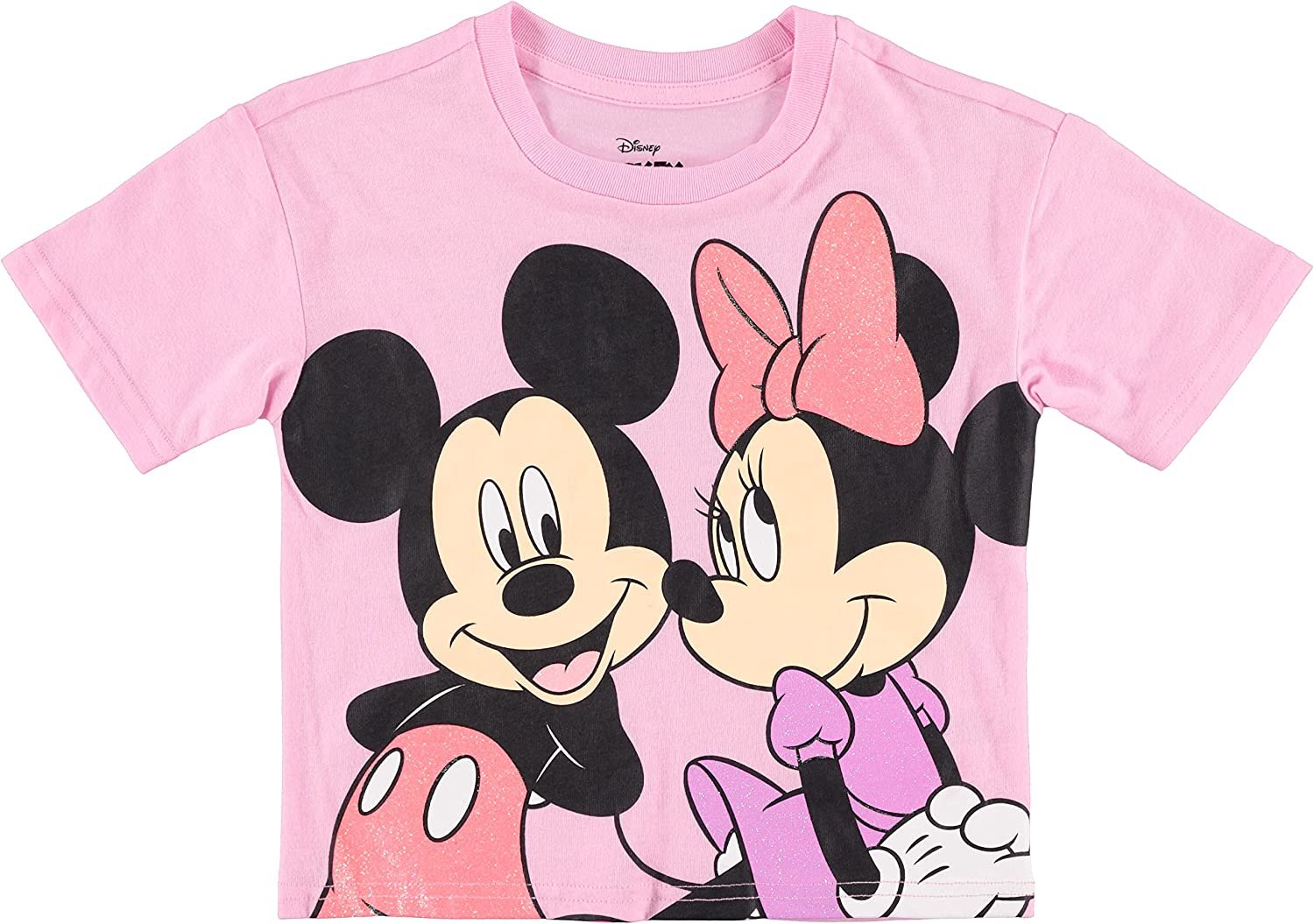 Disney Girls Mickey & Minnie Mouse Girls T-shirt & Bike Short 2-piece Bundle Set