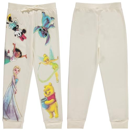 Disney Girls Lilo and Stitch Jogger Sweatpants with Minnie Mouse & Disney Princesses, Little and Big Girls Sizes 4-16