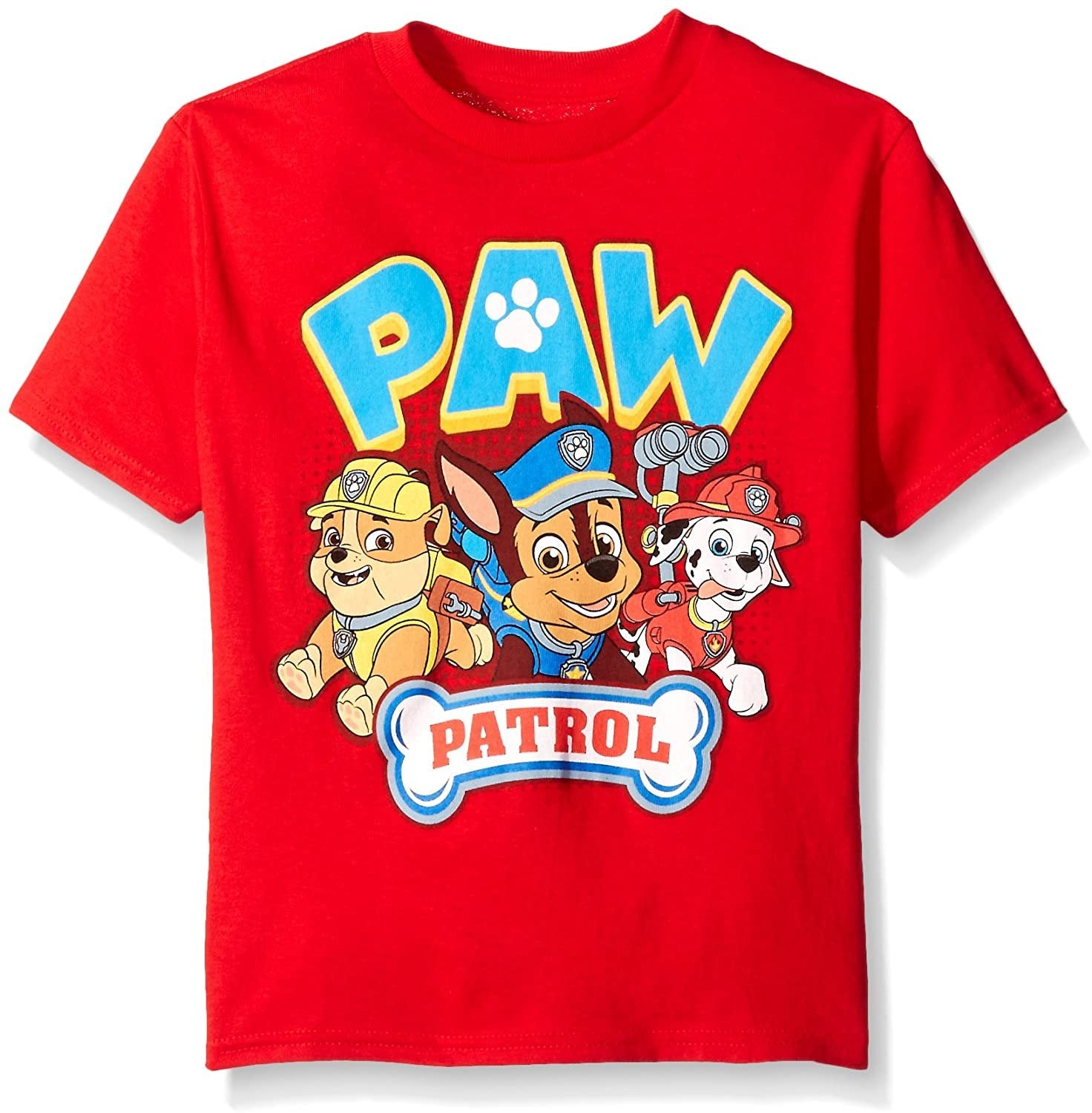 Paw Patrol Boys Short Sleeve T-Shirt-Chase, Marshall, Rubble, Zuma, Rocky-Nick Jr