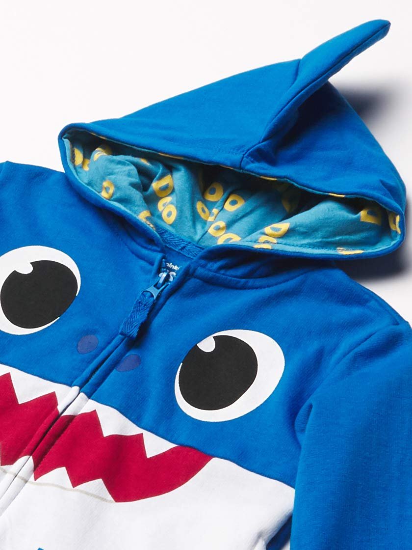 Pinkfong Girls Baby Zip Up Big Face Hoodie-Mommy Shark Pink Toddler Sizes 2T-5T