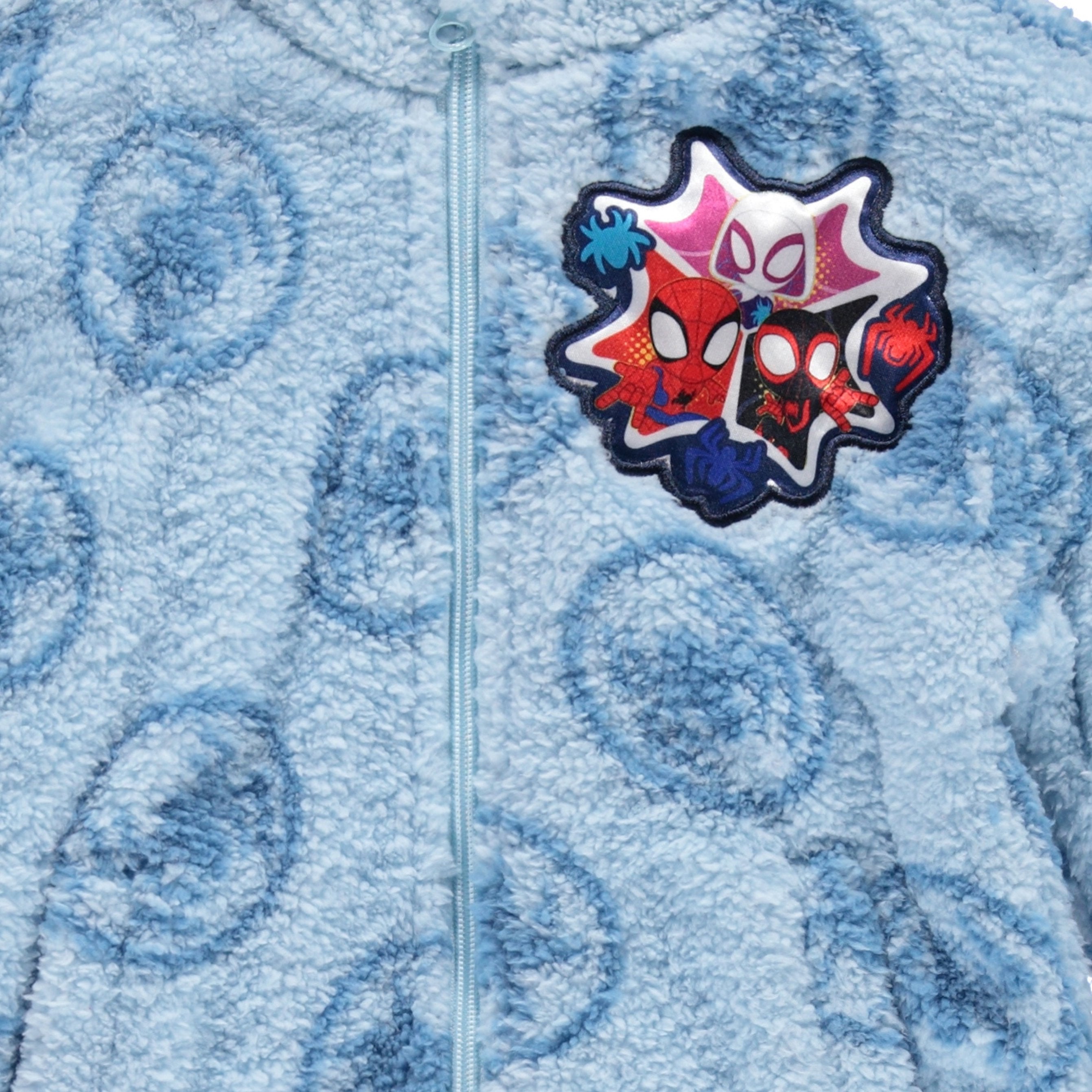 Marvel Spidey and His Amazing Friends Boys Sherpa Zip Up Jacket Fleece Coat Toddler Sizes 2T-5T
