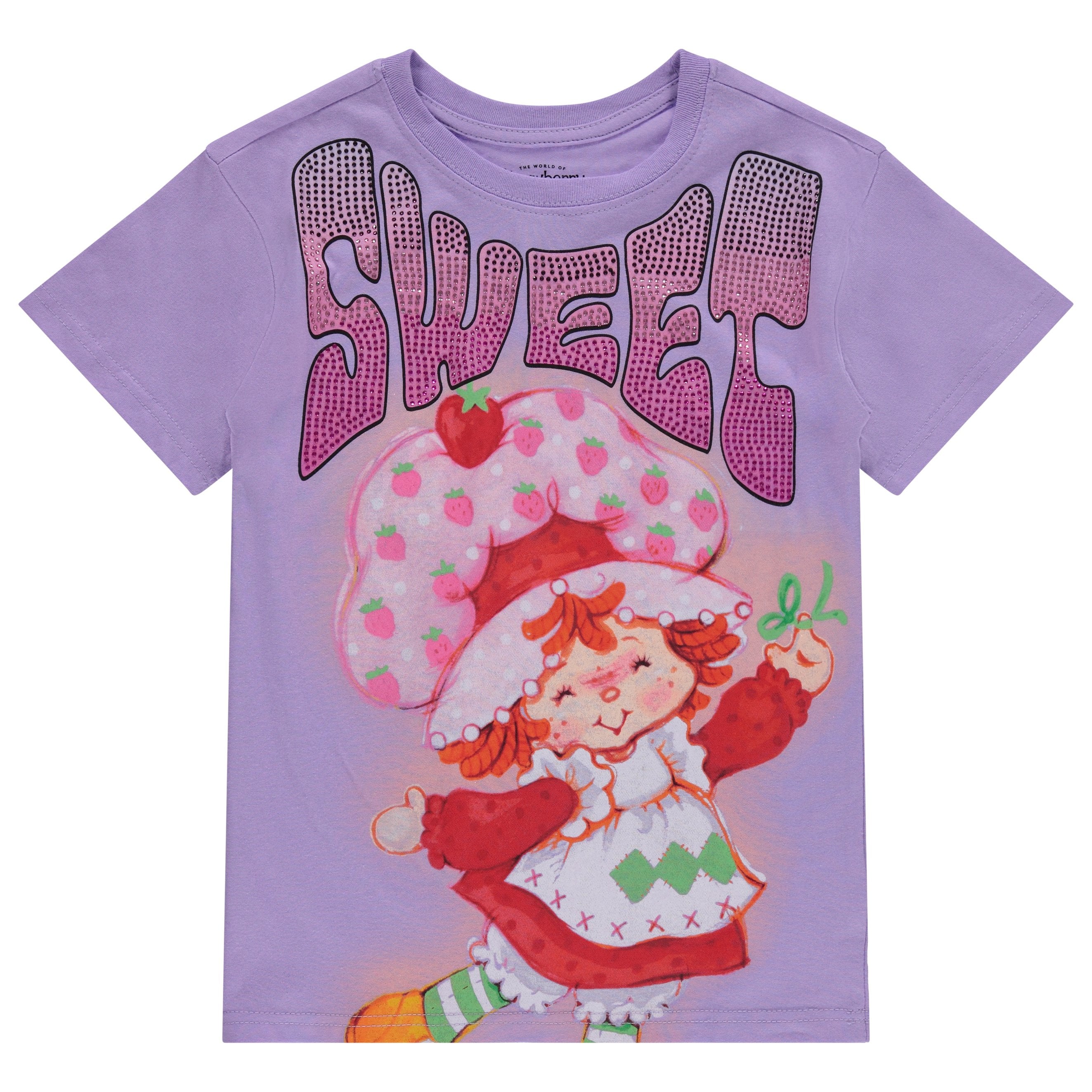 Strawberry Shortcake Girls Biker Shorts and T-Shirt Clothing Set- Little and Big Girls Sizes 4-16