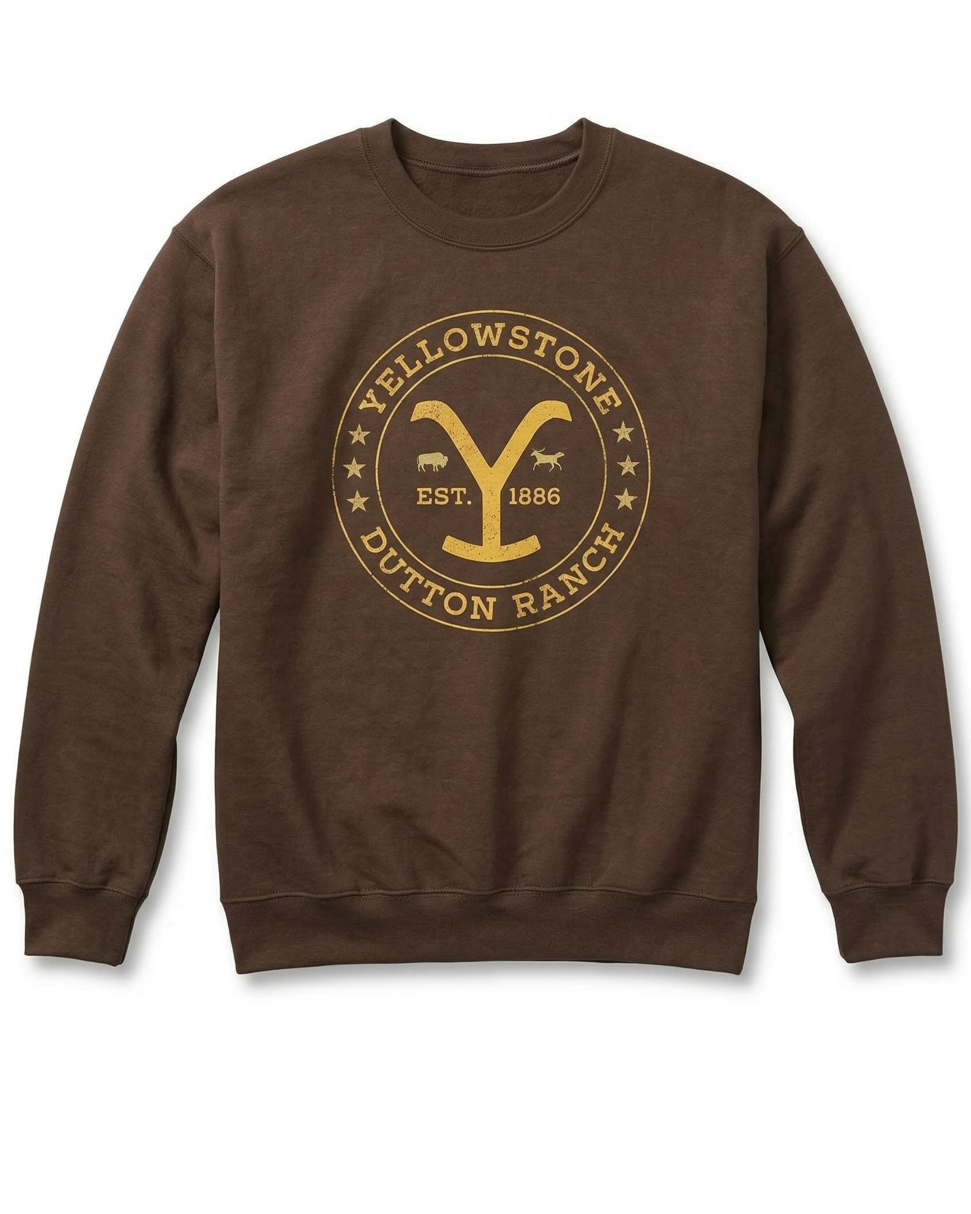 Yellowstone Dutton Ranch Adult Sweatshirt Embroidered Western Graphic Fleece Pullover Hoodie Unisex