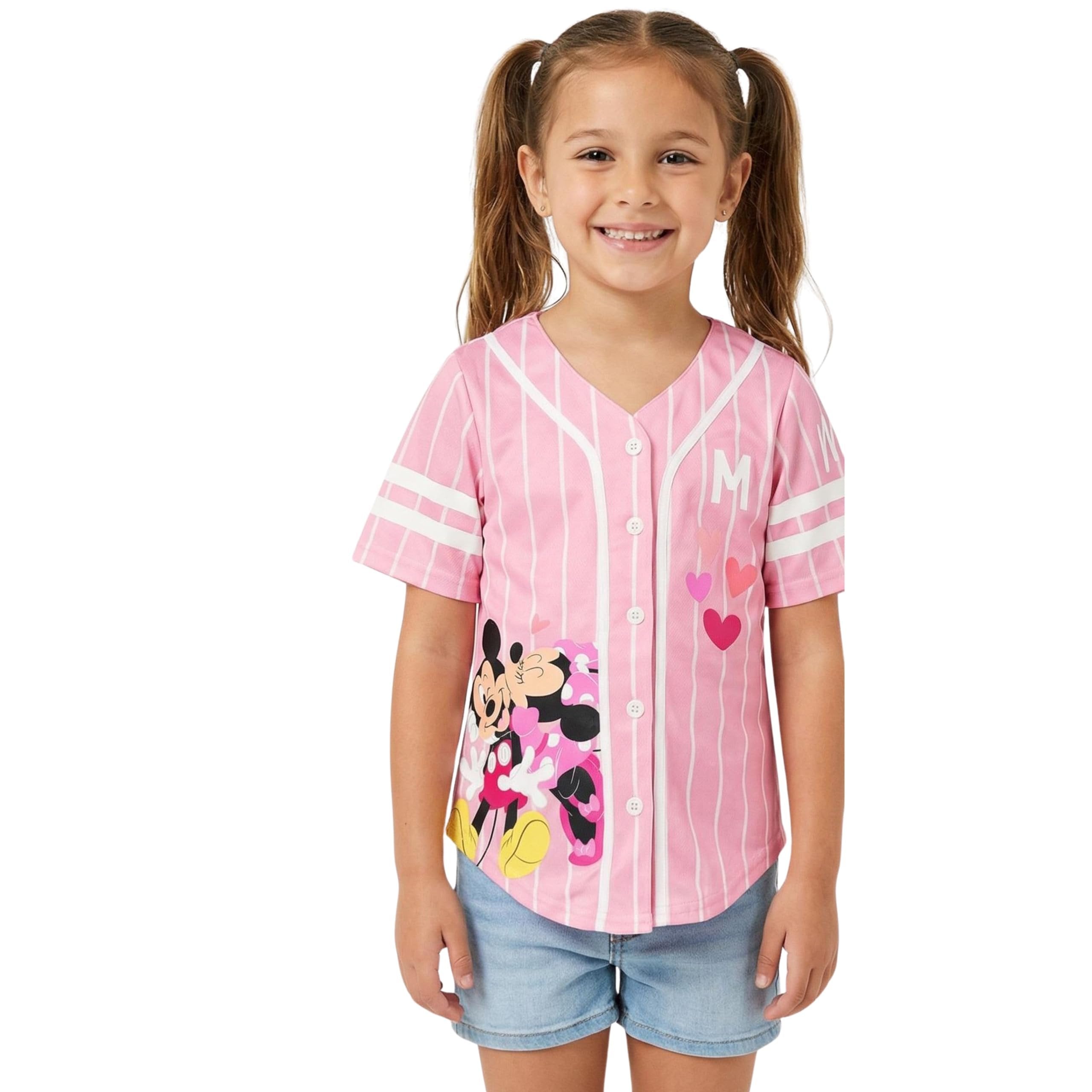 Disney Girls Minnie Mouse Baseball Jersey T-Shirt - Girls Sizes 4-16