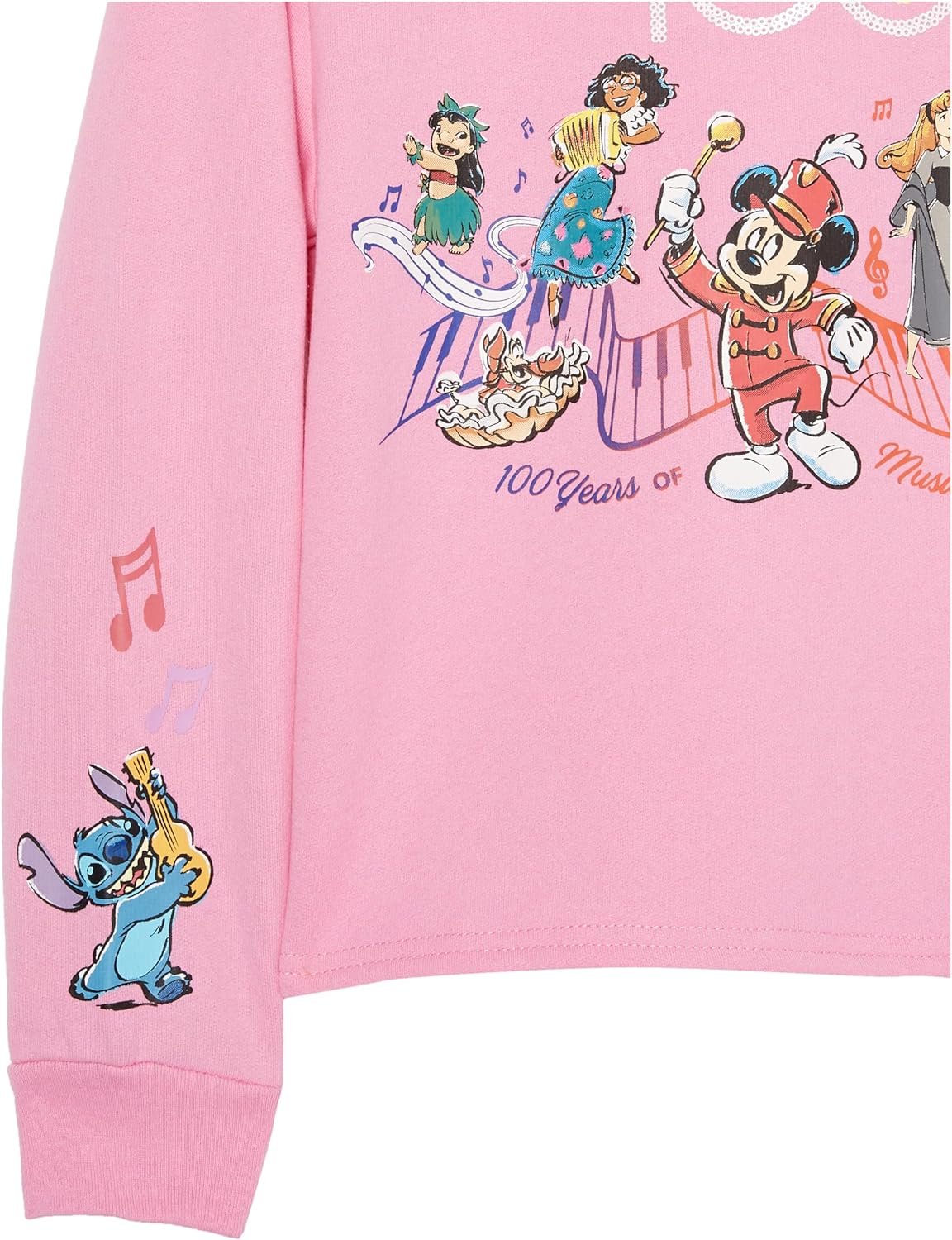 Disney Girls D100 Character Fleece Sweatshirt & Jogger Set - Mickey, Minnie, Stitch, Elsa, Mirabel - Girls 4-16