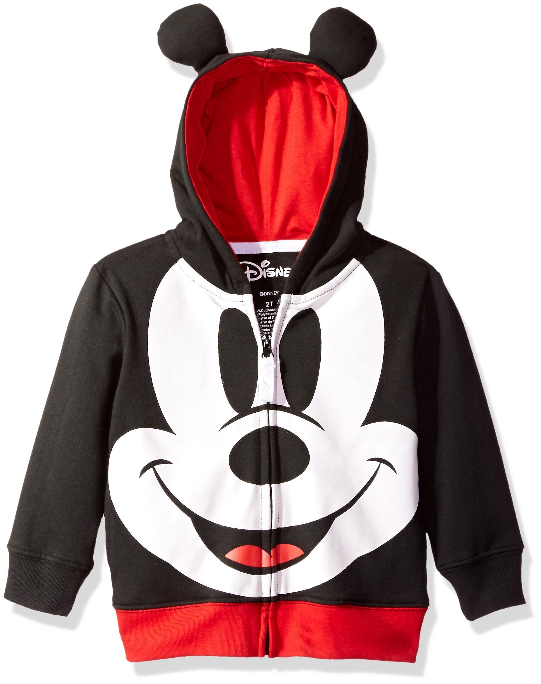 Disney boys Mickey Mouse Costume Hoodie Hooded Sweatshirt, Black, 3T US