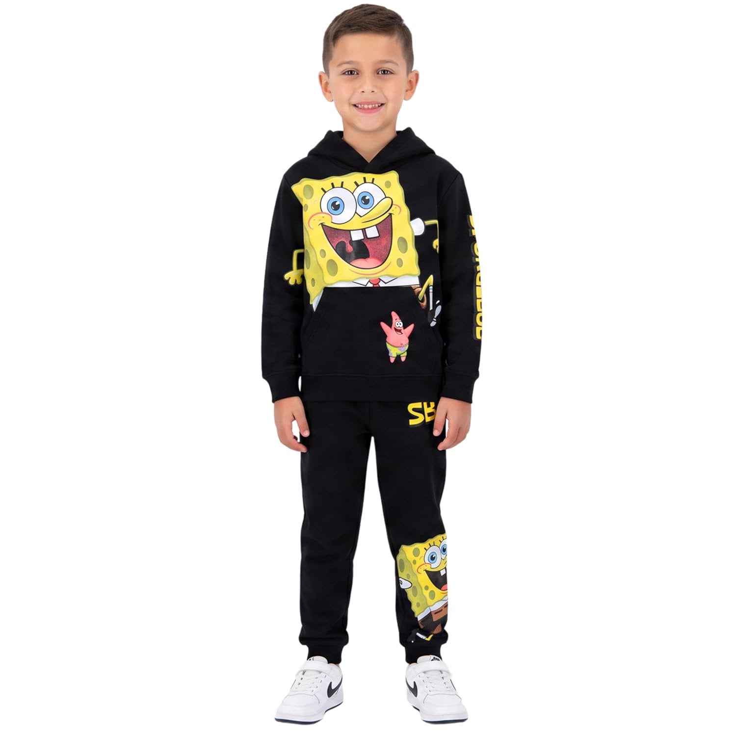 SpongeBob SquarePants Boys Hooded Pullover Hoodie and Jogger Sweatpants Set, Little and Big Boys Sizes 4-20
