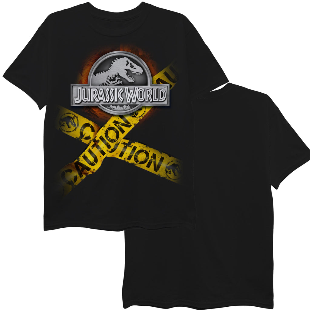 Jurassic World Boys Split Vertical Short Sleeve Tyrannosaurus Rex Dinosaur T-Shirt, Boys Sizes 8-16 (10/12, Black)