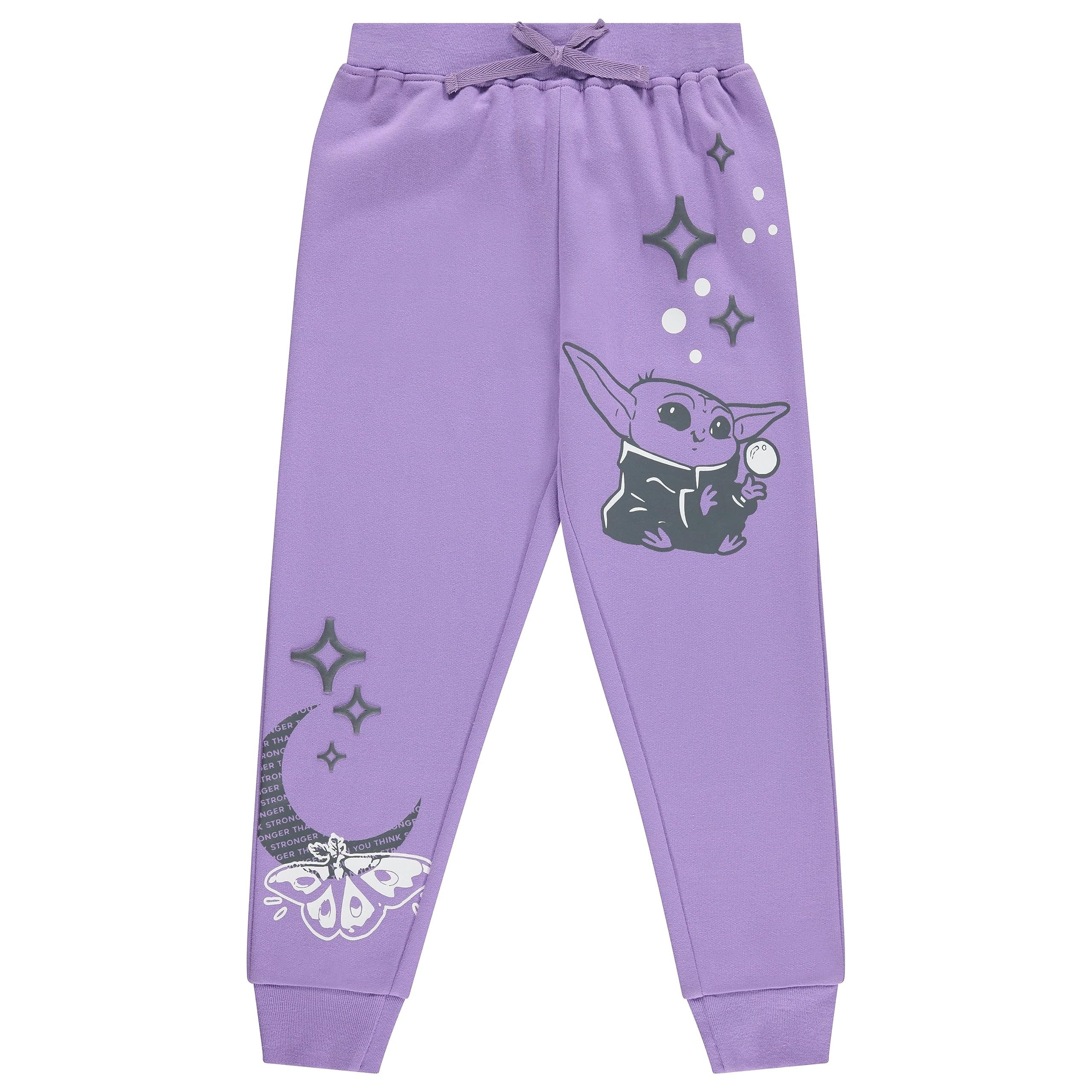 STAR WARS Girls Baby Yoda Clothing Set - Baby Yoda Sweatshirt Hoodie and Jogger - 2-Piece Outfit Set - Sizes 4-16