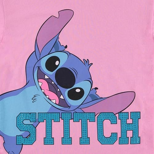 Disney Lilo and Stitch Girls Short Sleeve T-Shirt- Stitch Girls Tee Sizes 4-16
