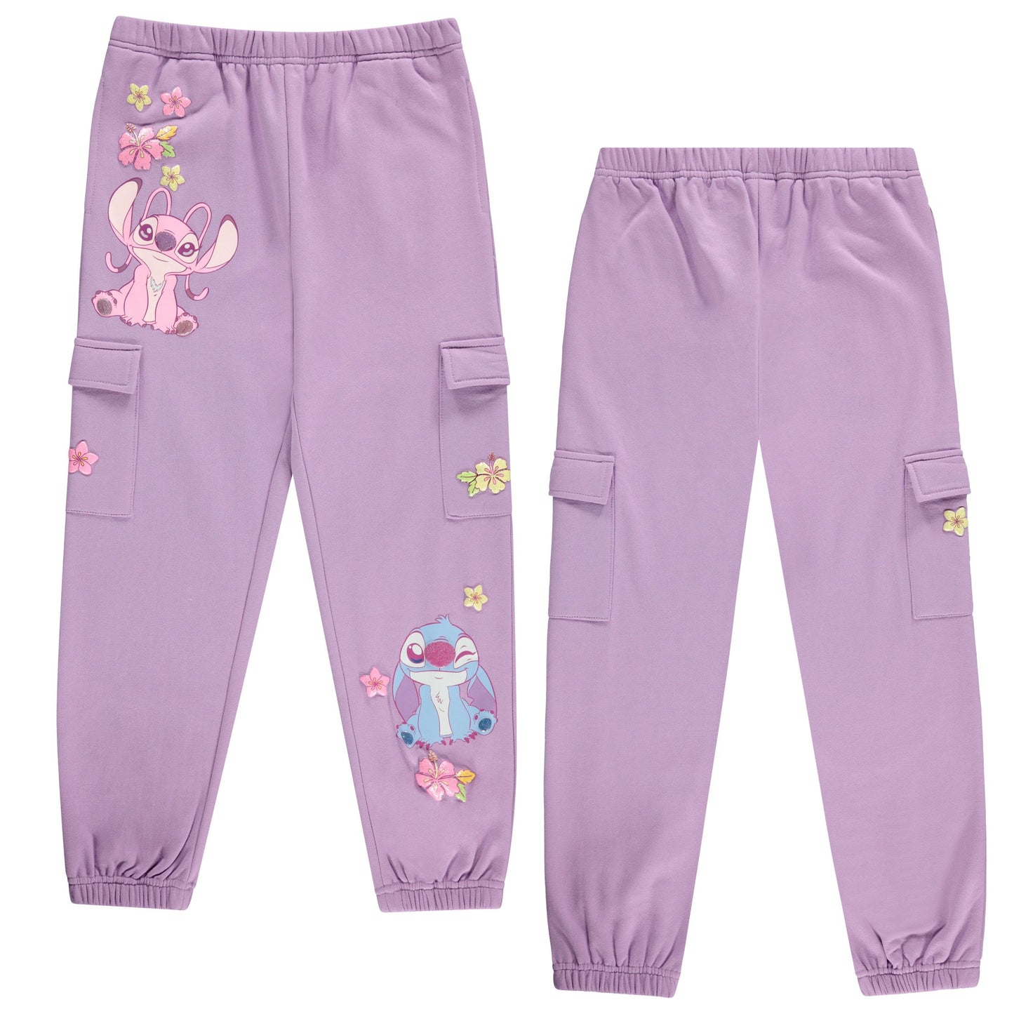 DISNEY Girls Lilo and Stitch Cargo Jogger Sweatpants-Stitch Cargo Sweatpants Little and Big Girls Sizes 4-16