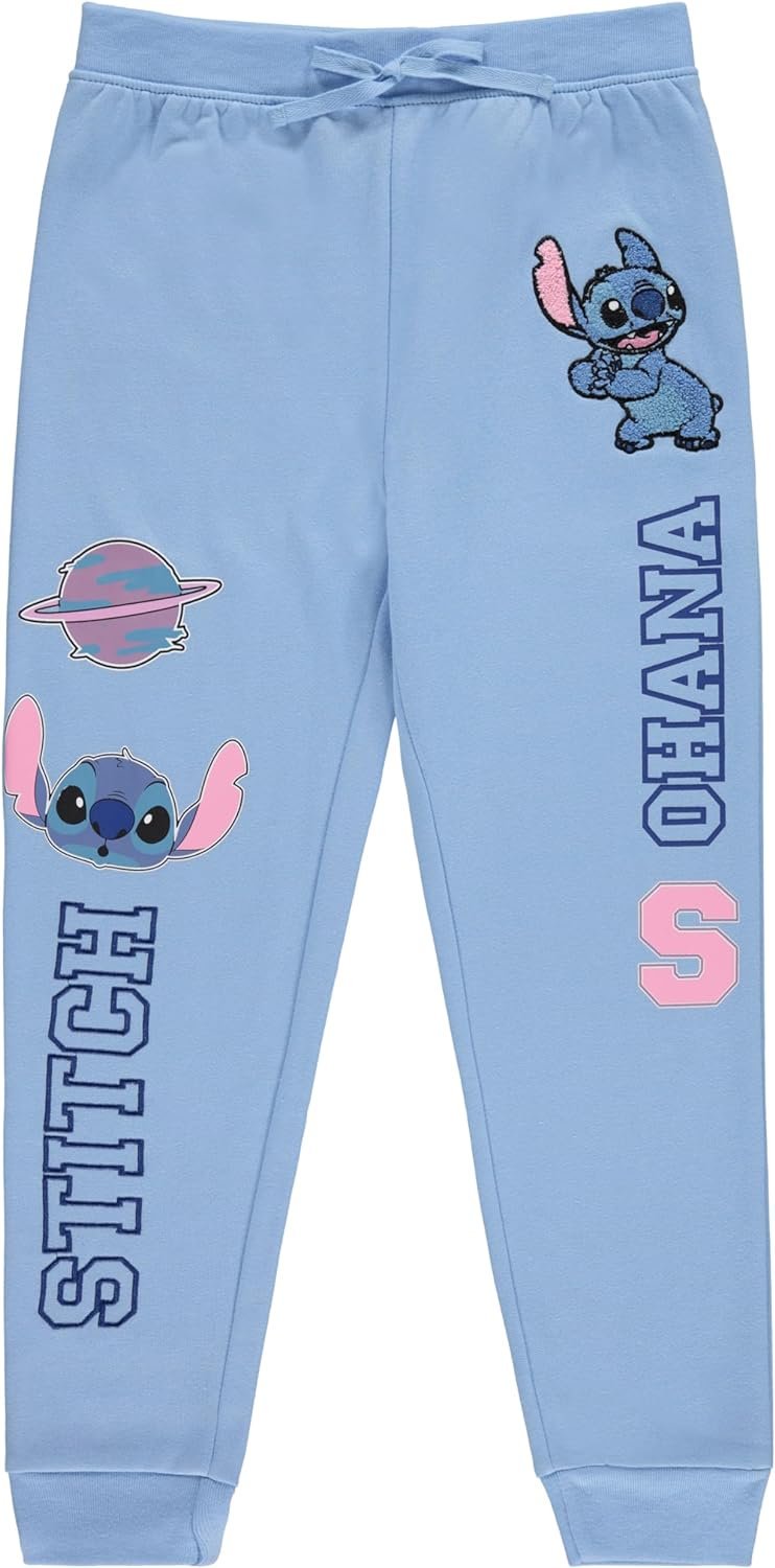 Disney Girls Lilo and Stitch Jogger Sweatpants with Minnie Mouse & Disney Princesses, Little and Big Girls Sizes 4-16