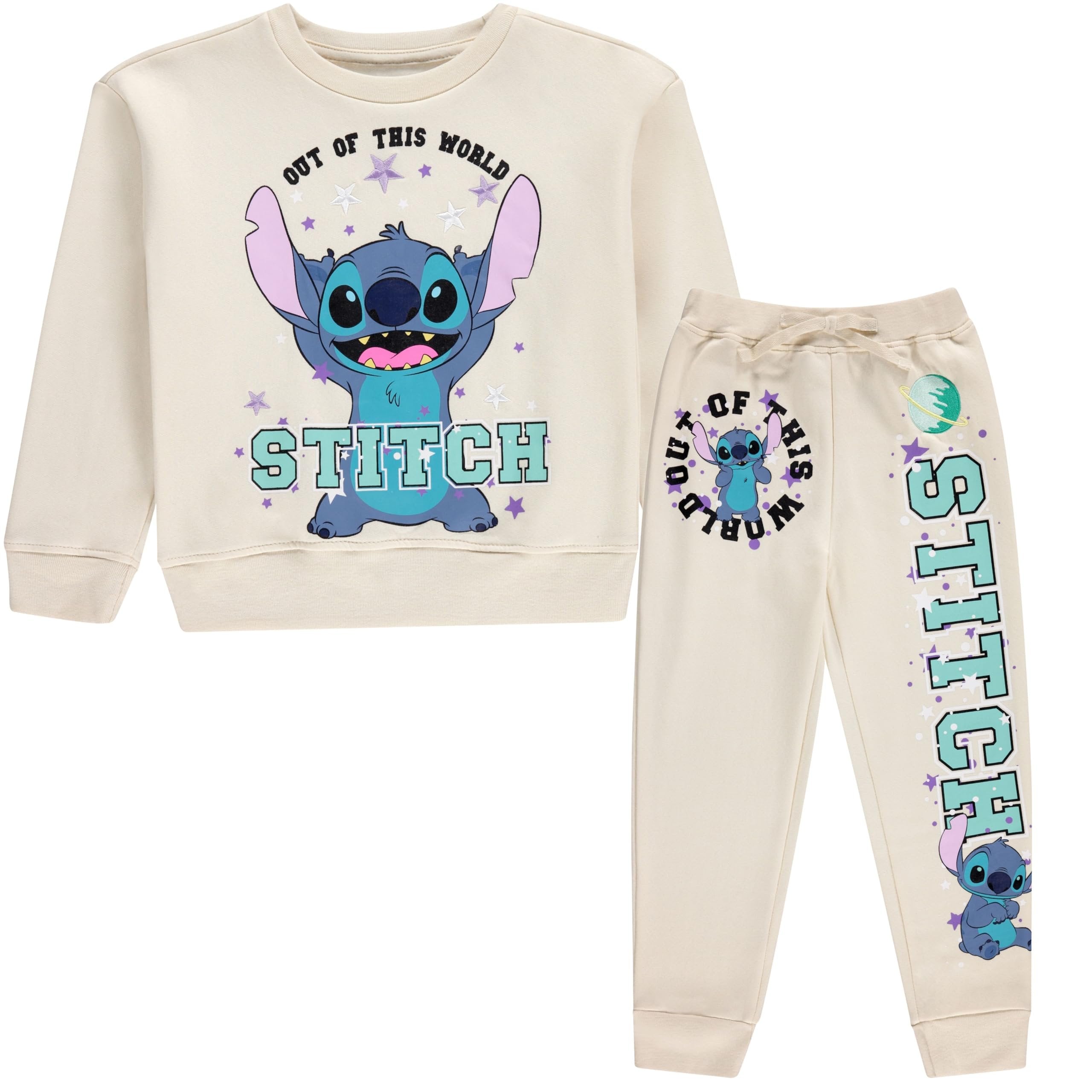 Disney Girls Lilo & Stitch Clothing Set - Stitch Sweatshirt Hoodie and Jogger - 2-Piece Outfit Set - Sizes 4-16