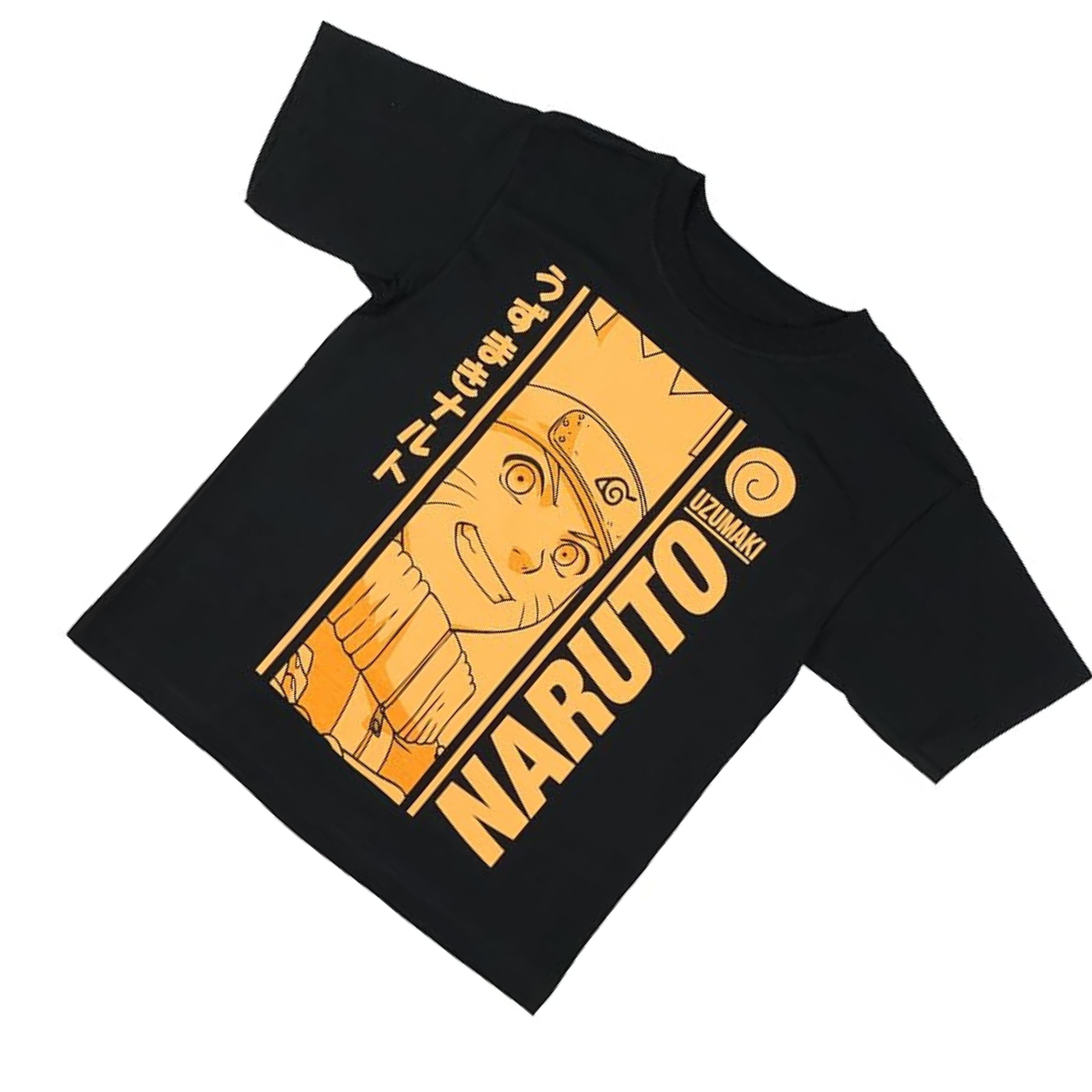 Naruto Uzumaki Shirt Boy's Orange Monochrome Short Sleeve Graphic Top