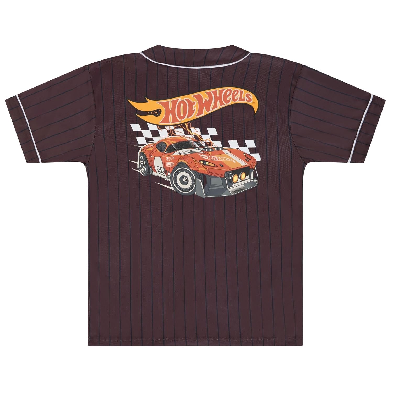 Hot Wheels Boys Baseball Jersey, Short Sleeve Button Front Shirt