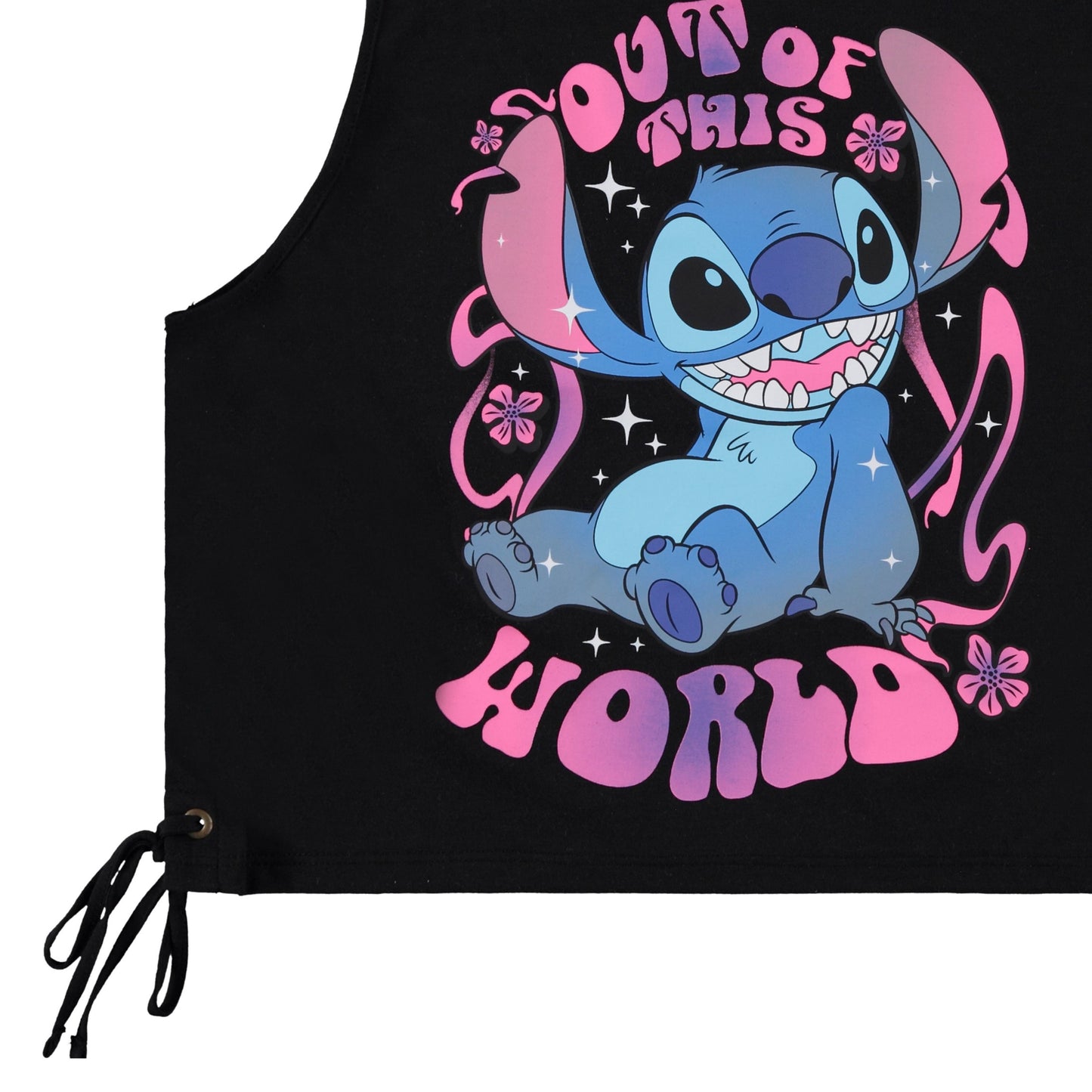Disney Junior Girls Lilo and Stitch Crop Top Tank T-Shirt with Side Tie- Junior Girls Sizes XS-3XL