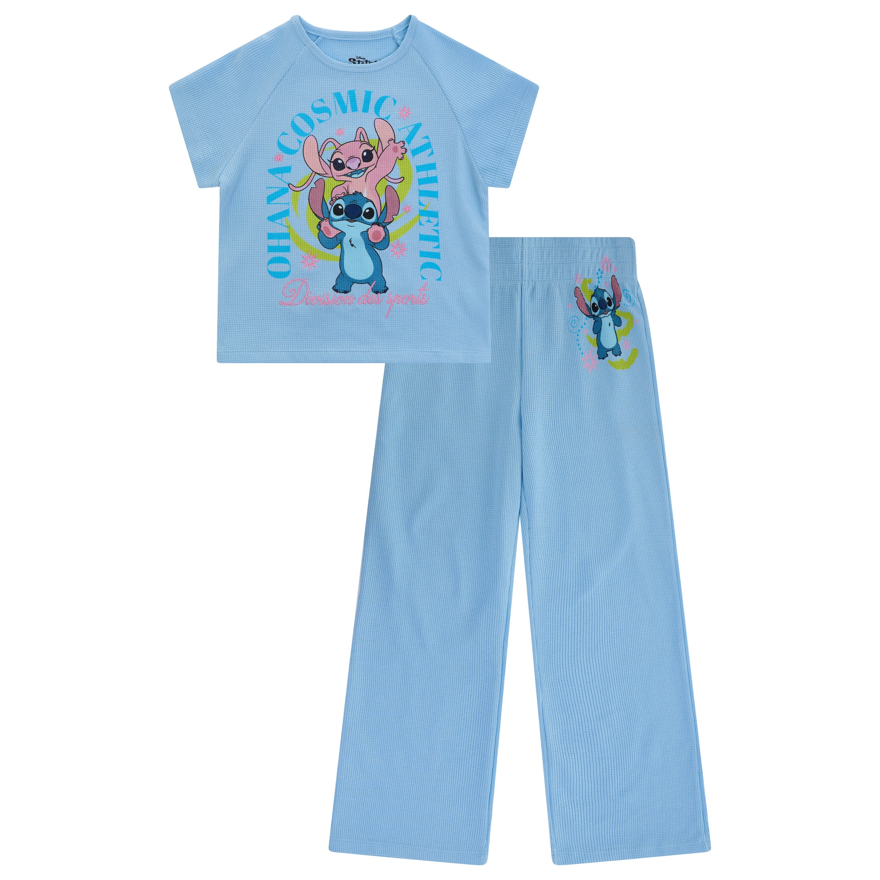 Disney Lilo & Stitch Girls 2 Piece Outfit Set – Graphic T-Shirt with Jogger or Wide Leg Pants - Sizes 4-16