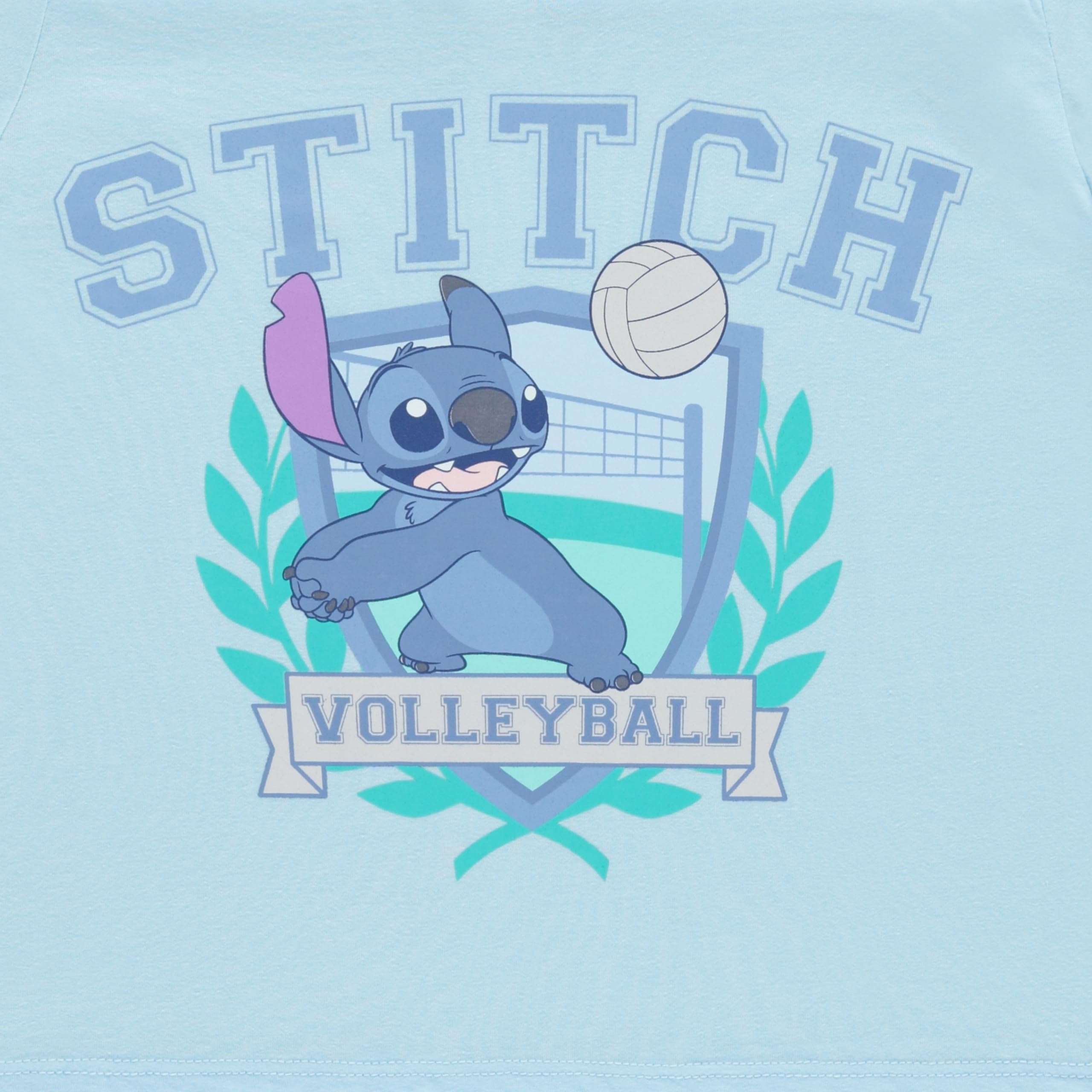 Disney Lilo and Stitch Girls Short Sleeve T-Shirt- Stitch Girls Volleyball Graphic Tee Sizes 4-16
