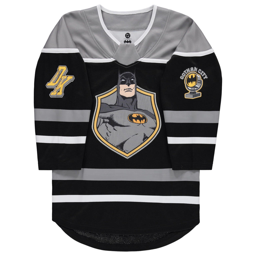 DC Comics Batman Boys 4-20 Long Sleeve Hockey Jersey Black/Grey