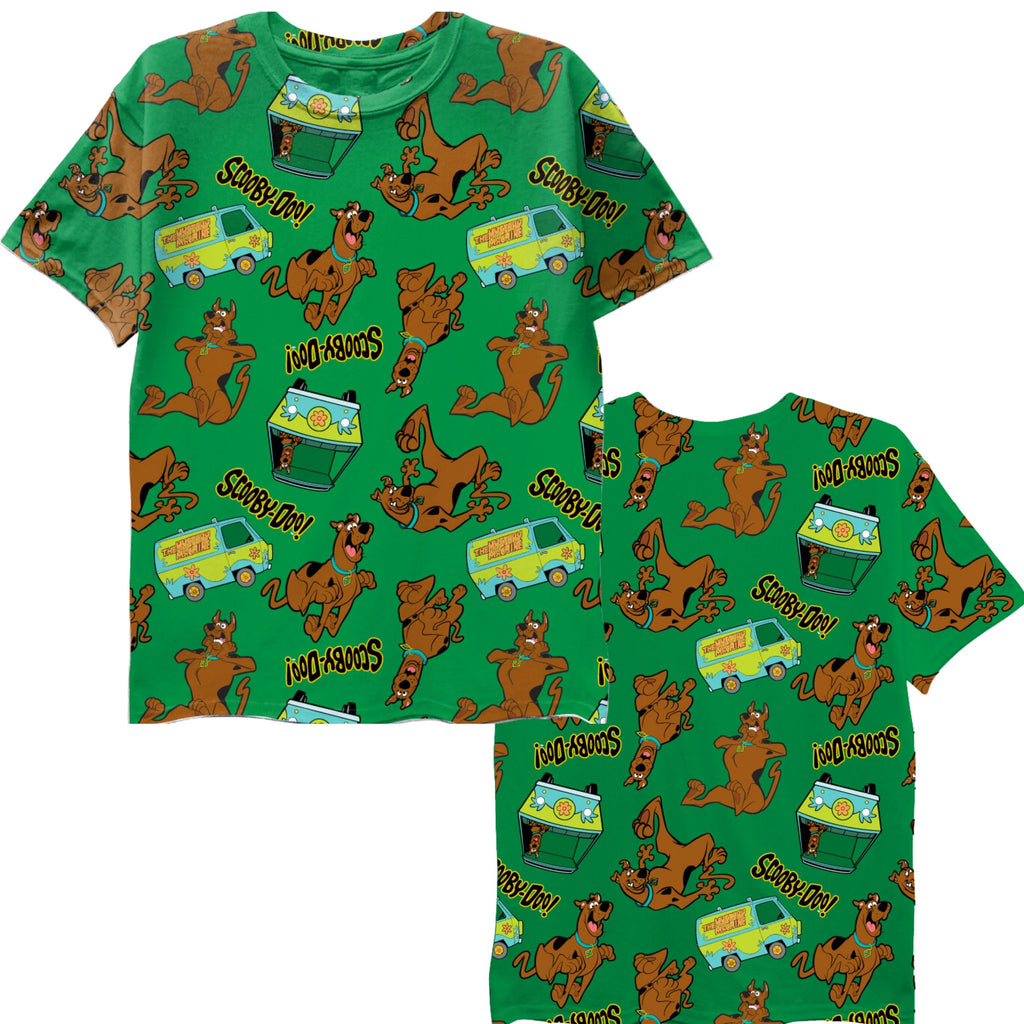 Scooby-Doo Boys T-Shirt - Graphic Design Split T-Shirt and All Over Print Boys Sizes 4-20