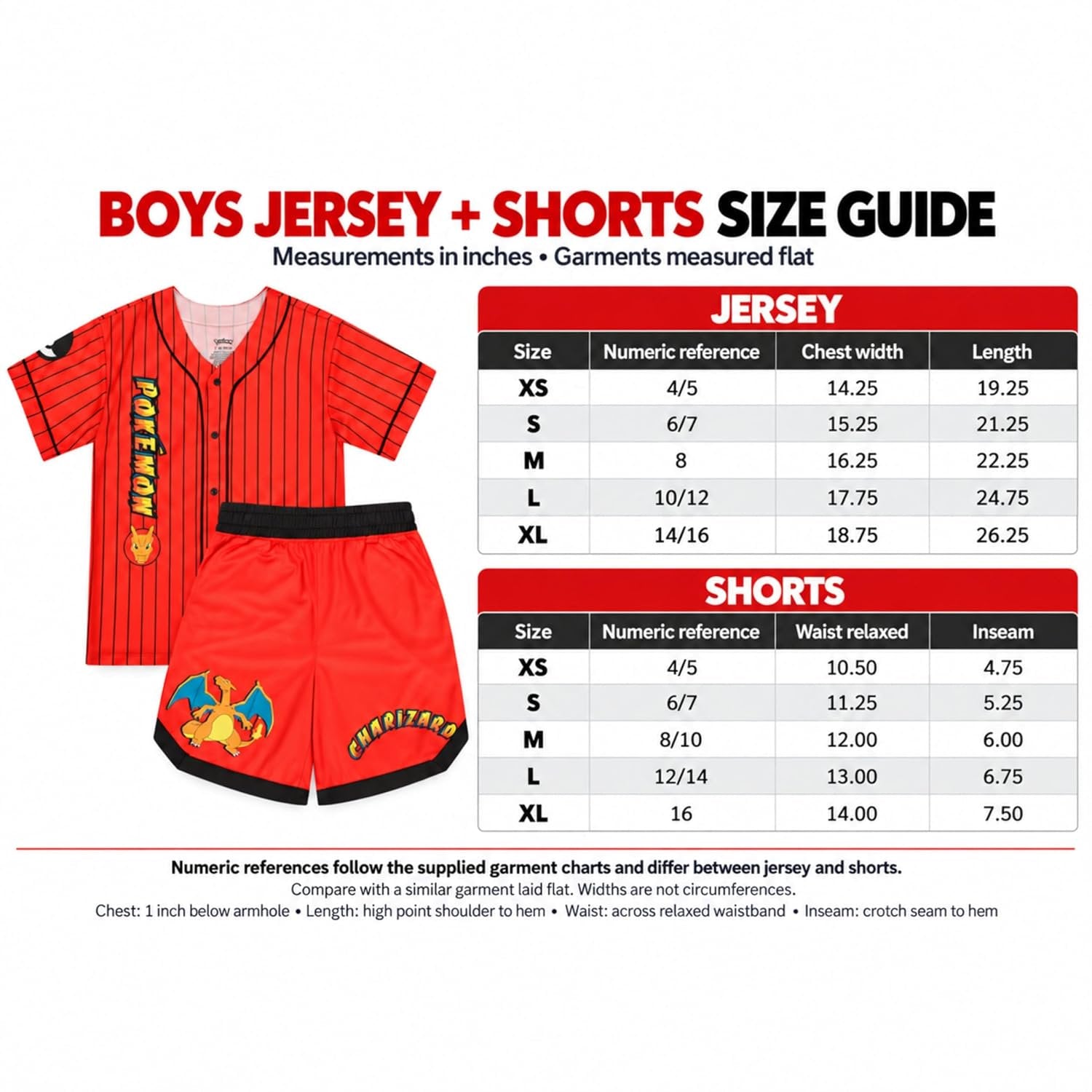 Pokemon Boys Baseball Jersey and Shorts Set, 2 Piece Outfit
